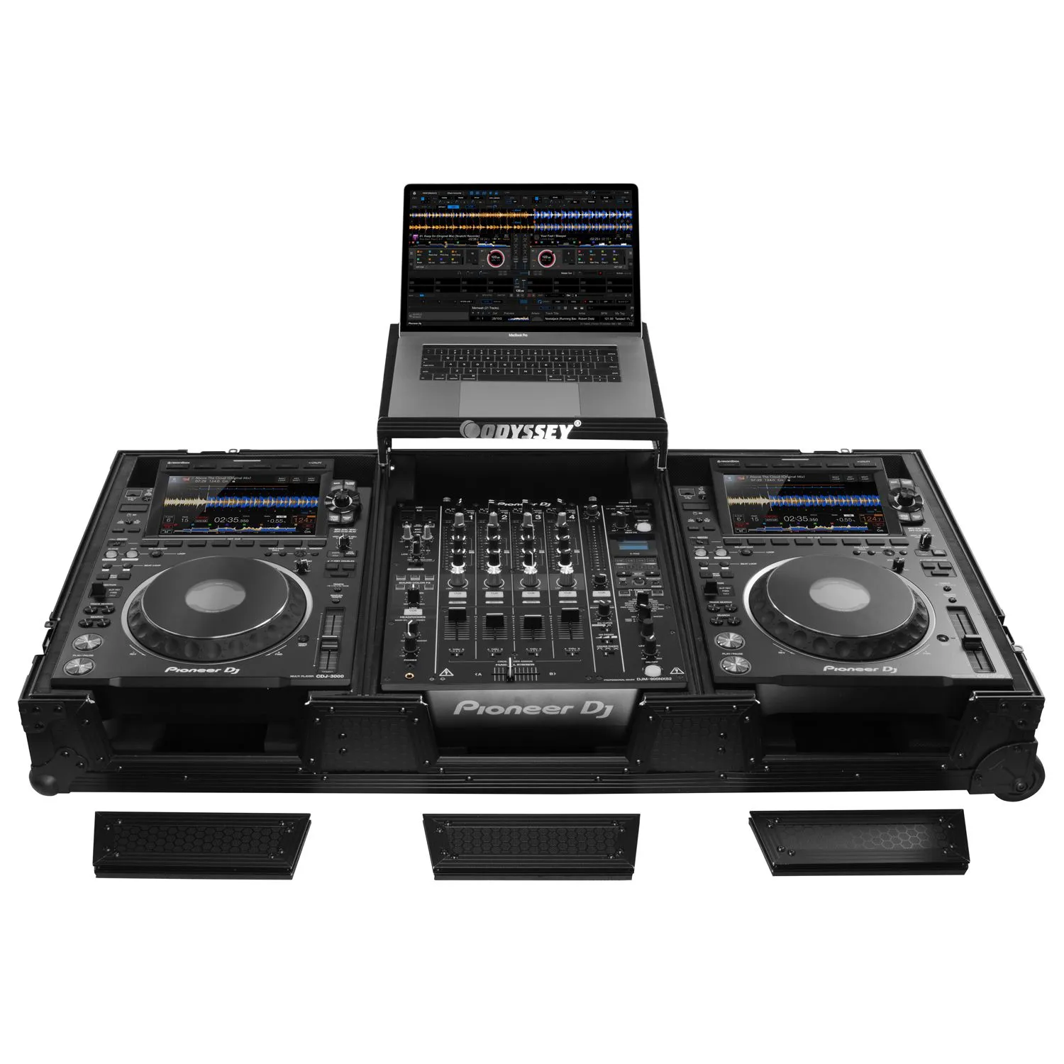 Industrial Board Glide Style Universal Case Fitting Most 12" DJ Mixers and Two Pioneer CDJ-3000 - Image 2