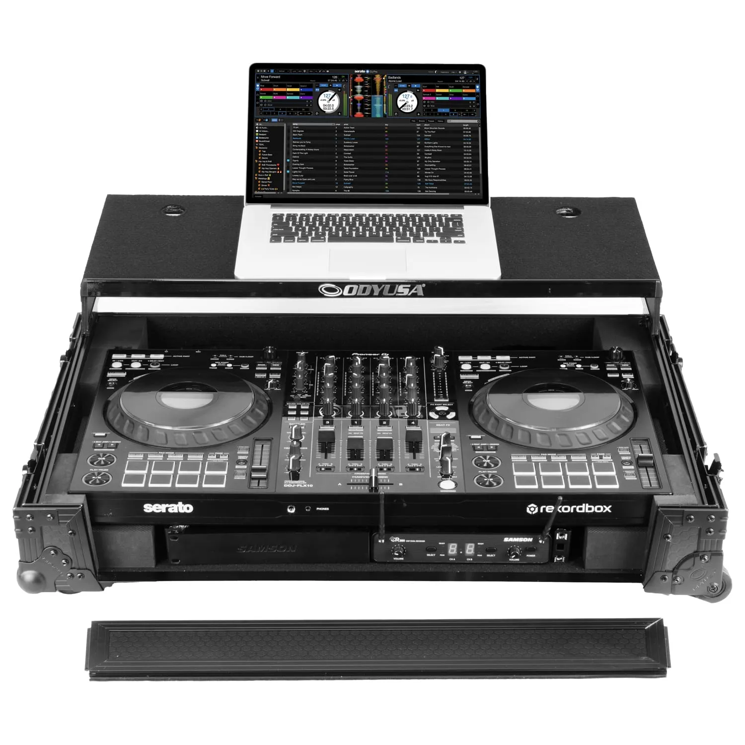 Pioneer DJ DDJ-FLX10 I-Board 1U Flight Case with Glide Style Laptop Platform and Wheels - Image 2