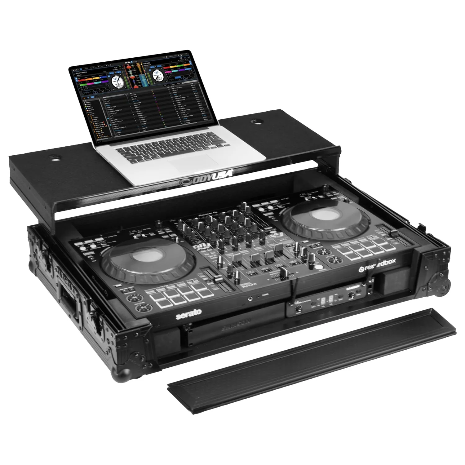 Pioneer DJ DDJ-FLX10 I-Board 1U Flight Case with Glide Style Laptop Platform and Wheels - Image 3