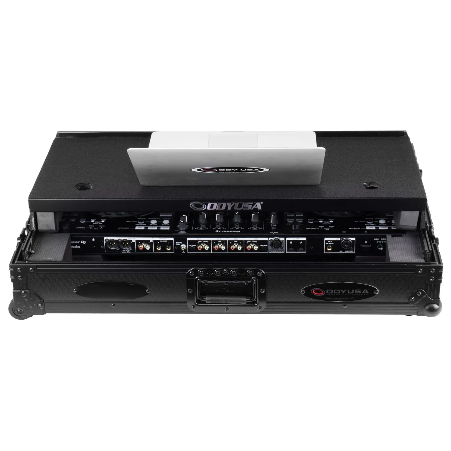 Pioneer DJ DDJ-FLX10 I-Board 1U Flight Case with Glide Style Laptop Platform and Wheels - Image 4