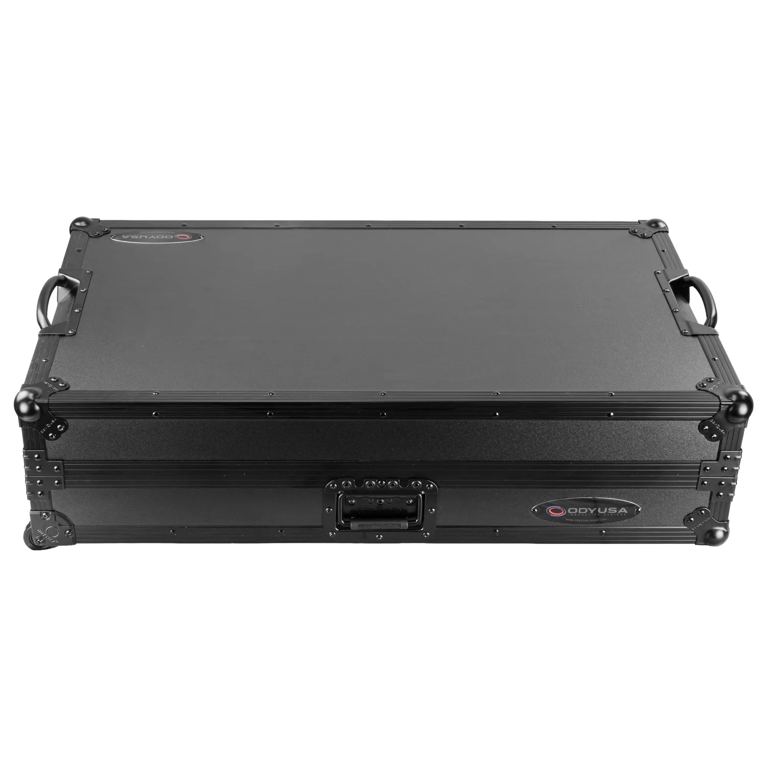 Odyssey Performance Ready Series (Pre-Wired XLR Patch Panel) Black 1U Case for RANE PERFORMER with Wheels and Glide Style Laptop Platform - Image 6