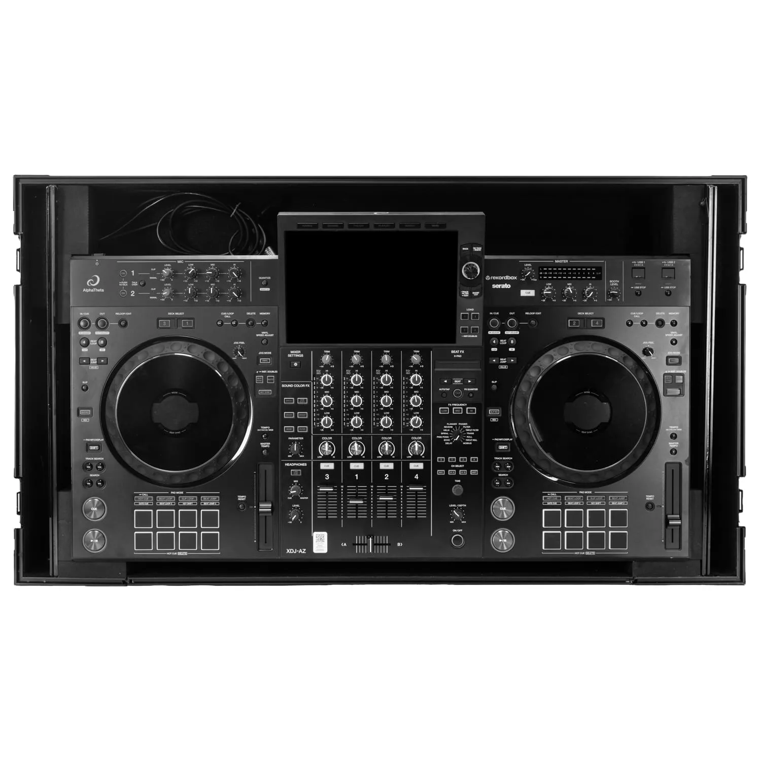 Odyssey Performance Ready Series (Pre-Wired XLR Patch Panel) Black 1U Case for XDJ-AZ with Wheels and Glide Style Laptop Platform - Image 6