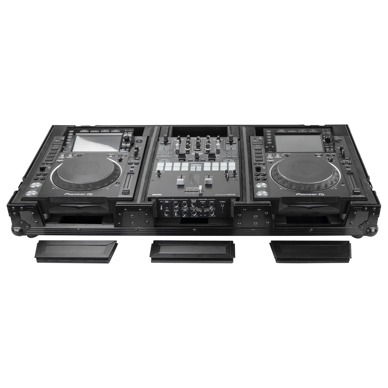 Black Extra Deep 10" Format DJ Mixer and Two Large Format Media Players Coffin Flight Case - Image 2