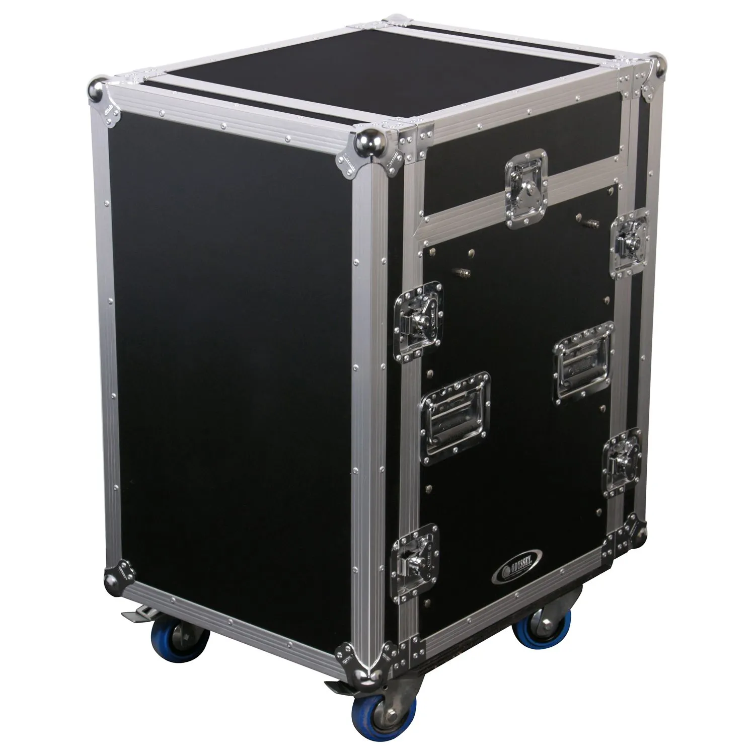 11U Top Slanted 12U Vertical Pro Combo Rack with Casters - Image 2