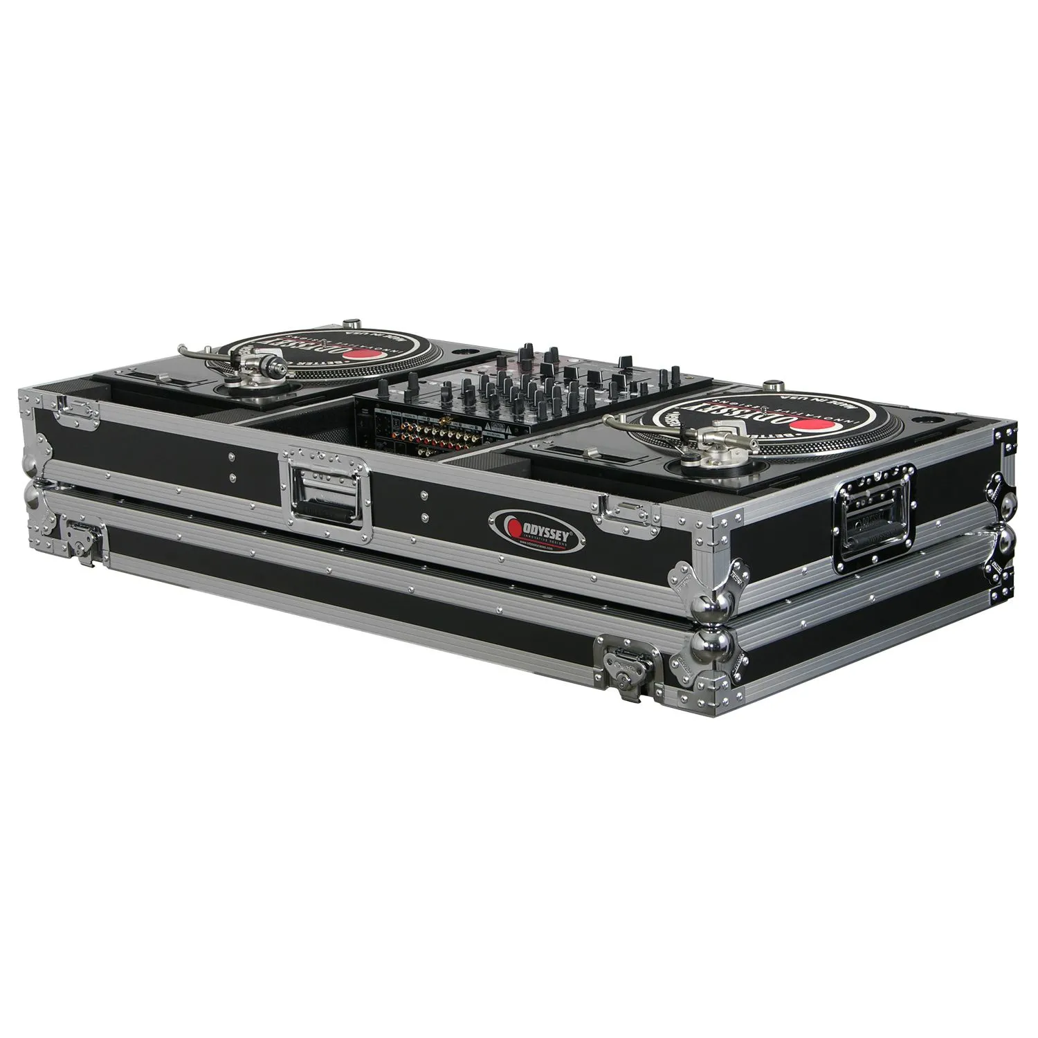 12" Format DJ Mixer and Two Battle Position Turntables Flight Coffin Case - Image 2