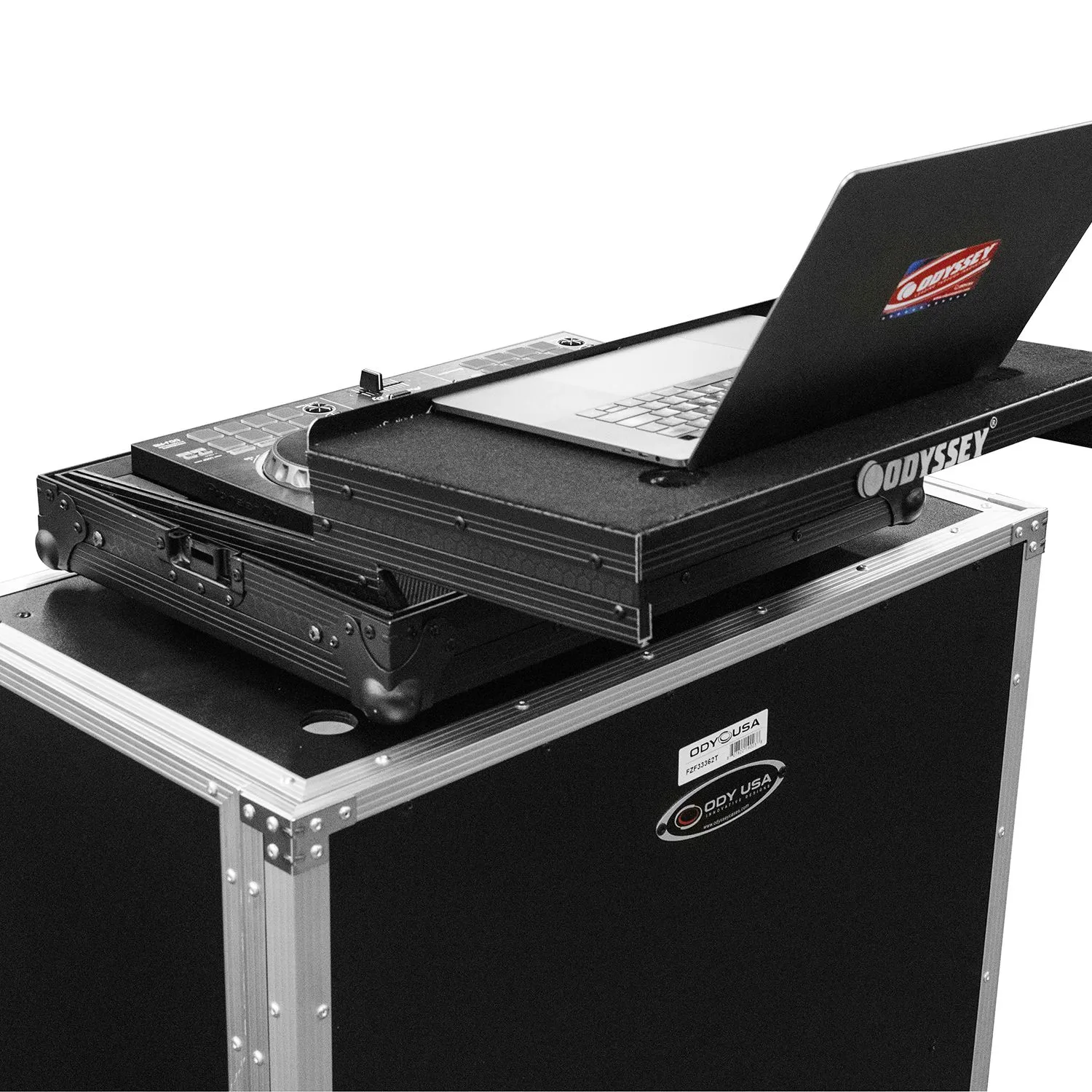 33" Wide x 36" Tall Two-Tier DJ Fold-out Stand - Image 7