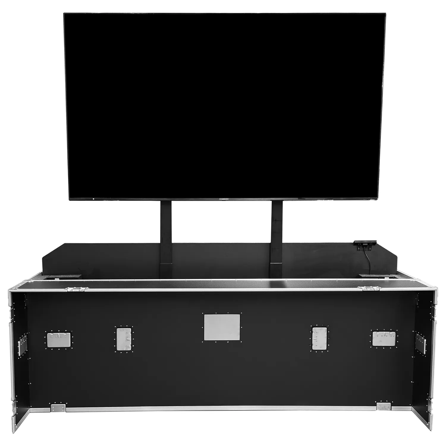 Odyssey Professional Indoor Electric Motorized TV Lift Case with Casters for 85" Flat Screen TVs - Image 2