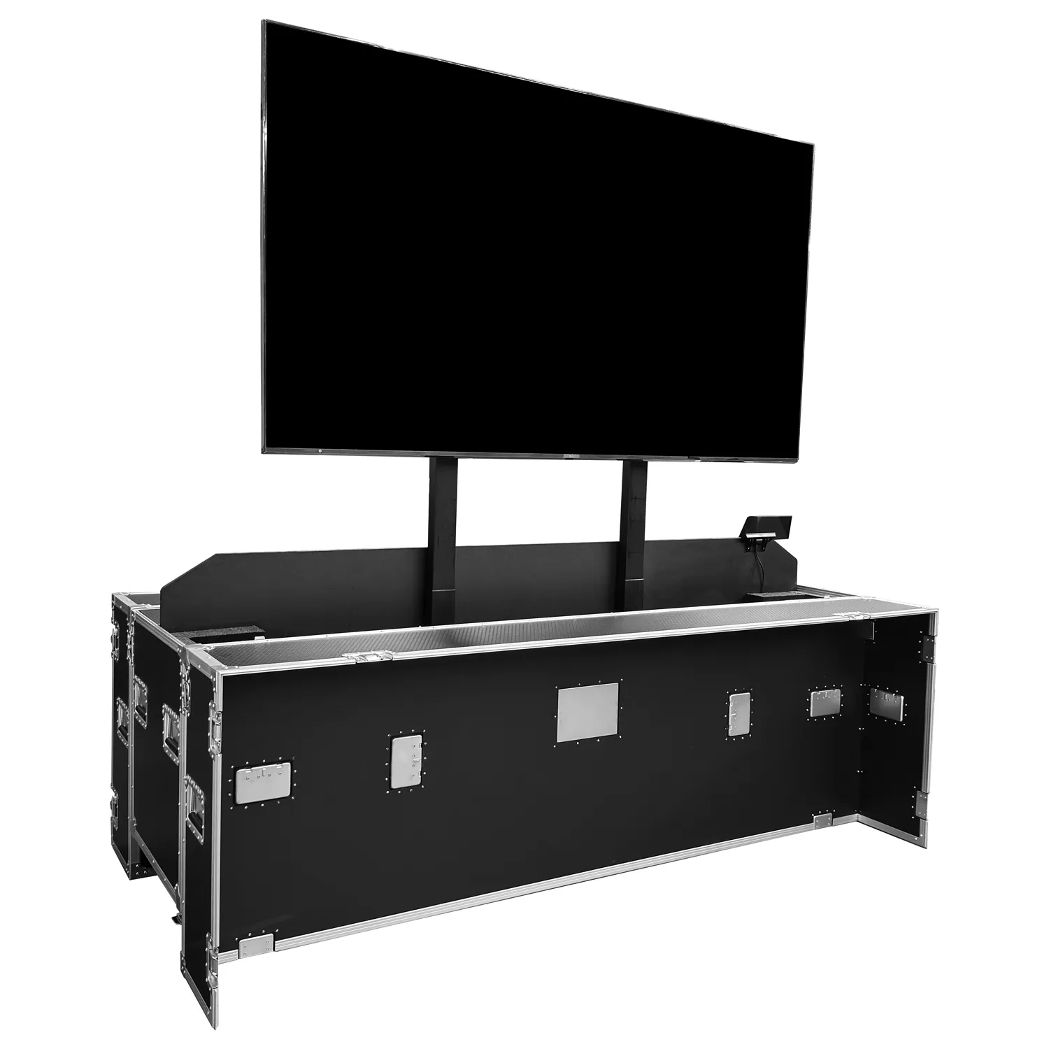 Odyssey Professional Indoor Electric Motorized TV Lift Case with Casters for 85" Flat Screen TVs - Image 3