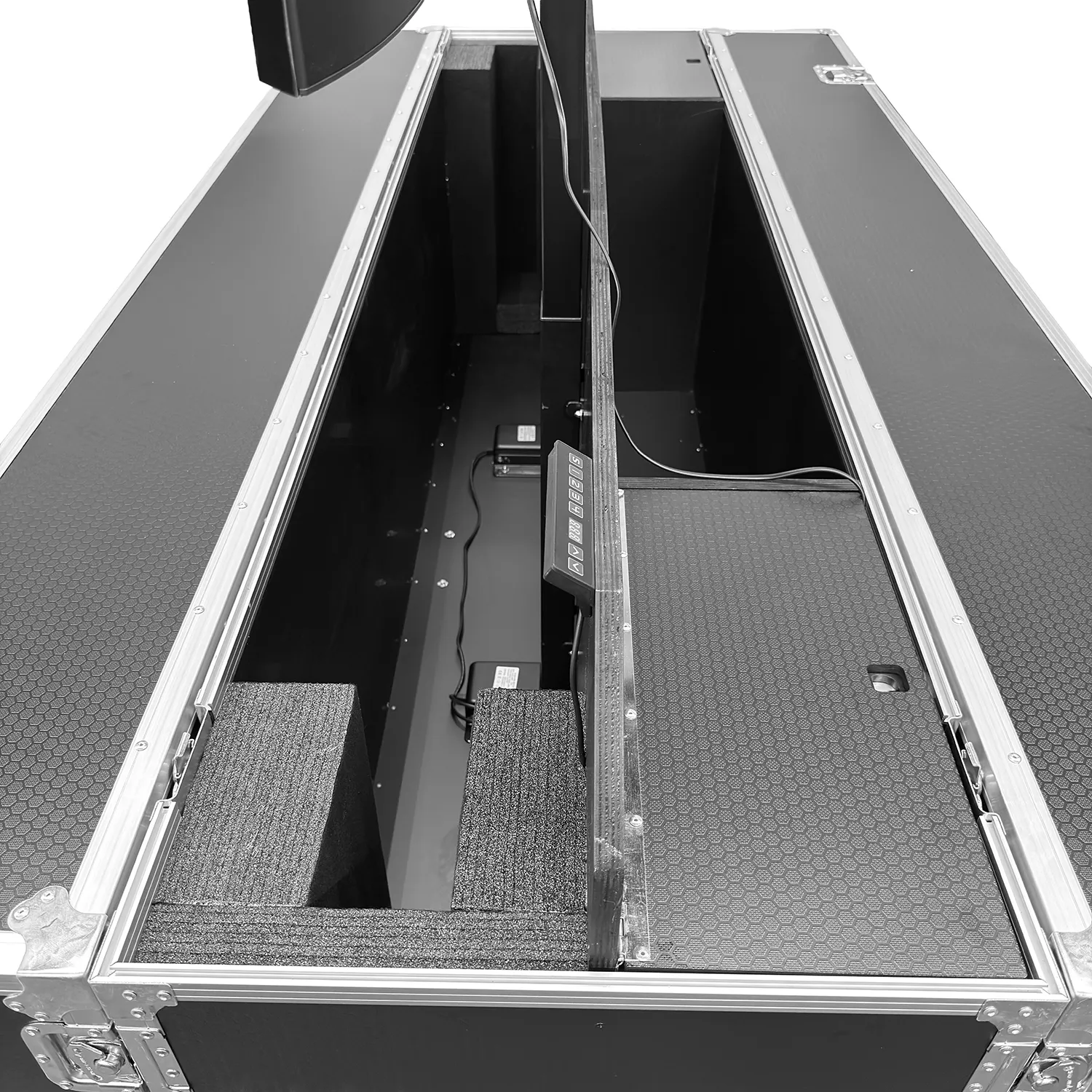 Odyssey Professional Indoor Electric Motorized TV Lift Case with Casters for 85" Flat Screen TVs - Image 16