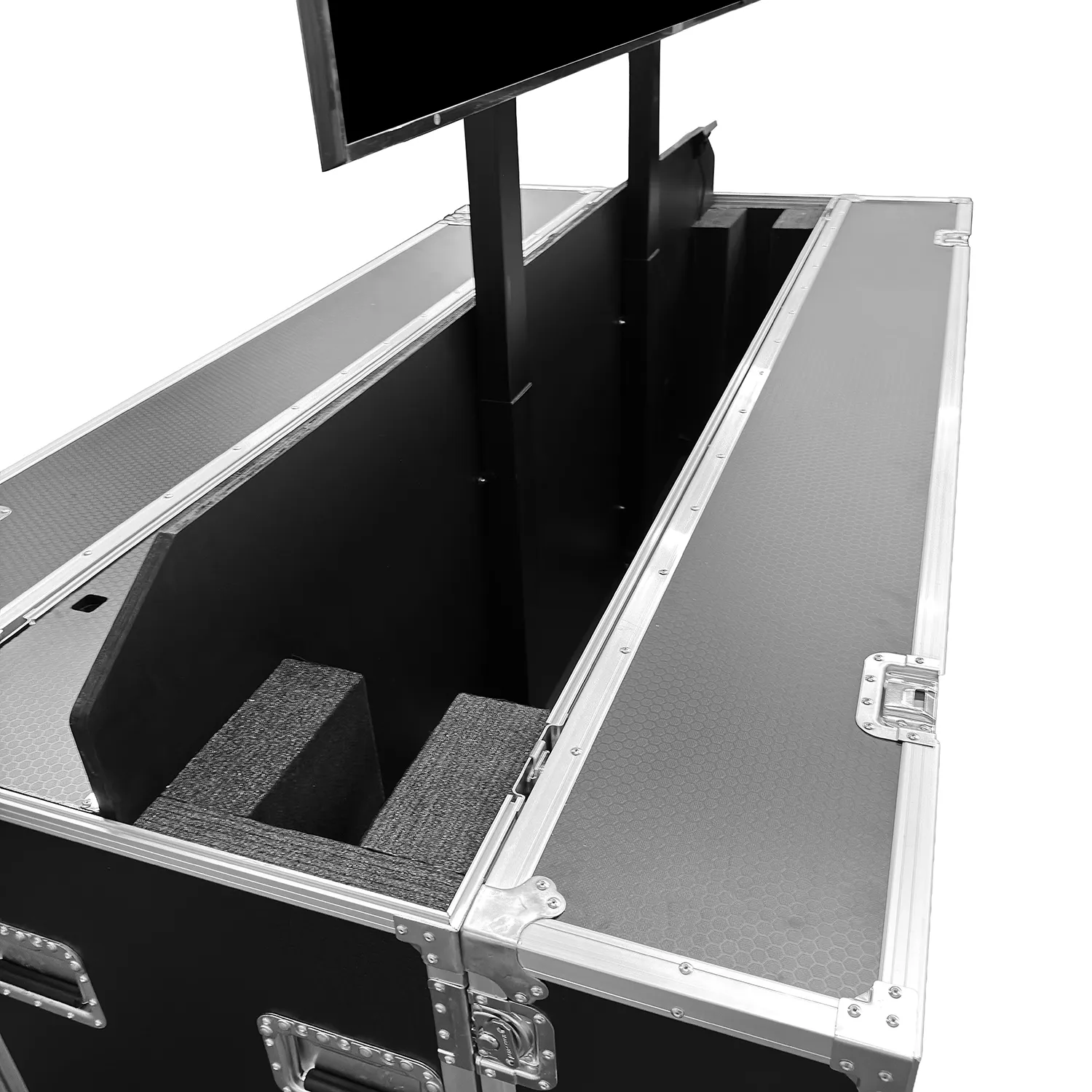 Odyssey Professional Indoor Electric Motorized TV Lift Case with Casters for 85" Flat Screen TVs - Image 20