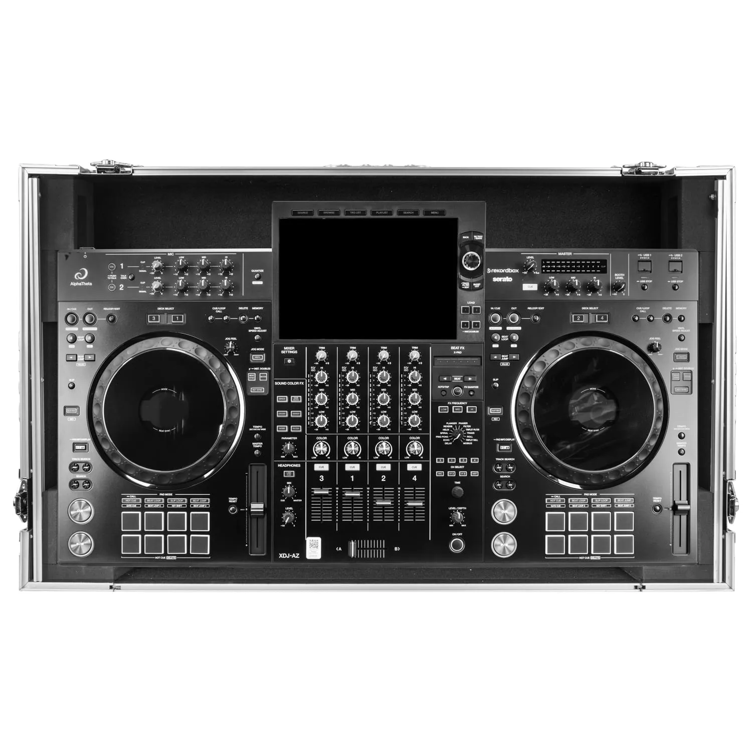 AlphaTheta XDJ-AZ Dual 1U Rack Space Flight Case with Glide Style Laptop Platform and Wheels - Image 5