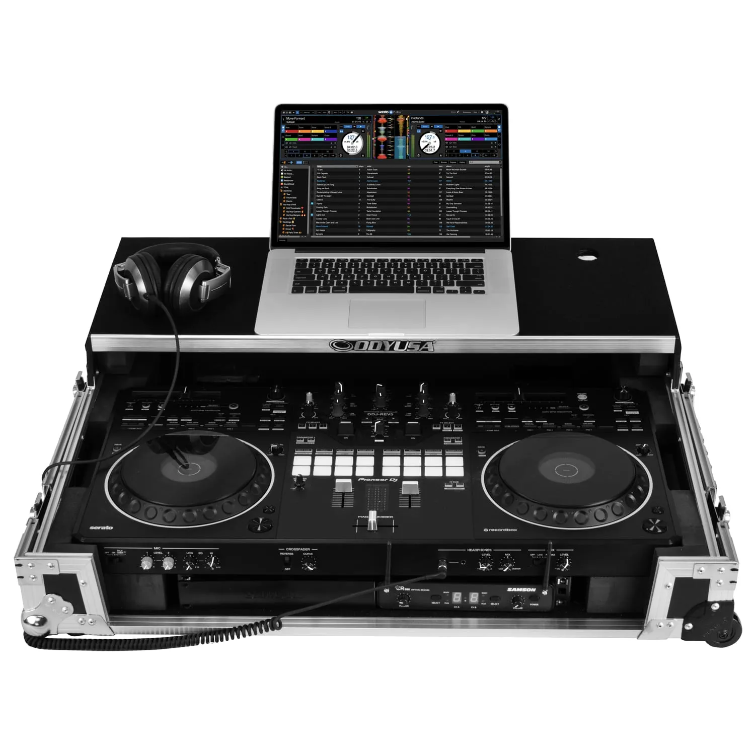 Odyssey DDJ-REV5 1U Flight Case with Glide Style Laptop Platform and Corner Wheels - Image 2