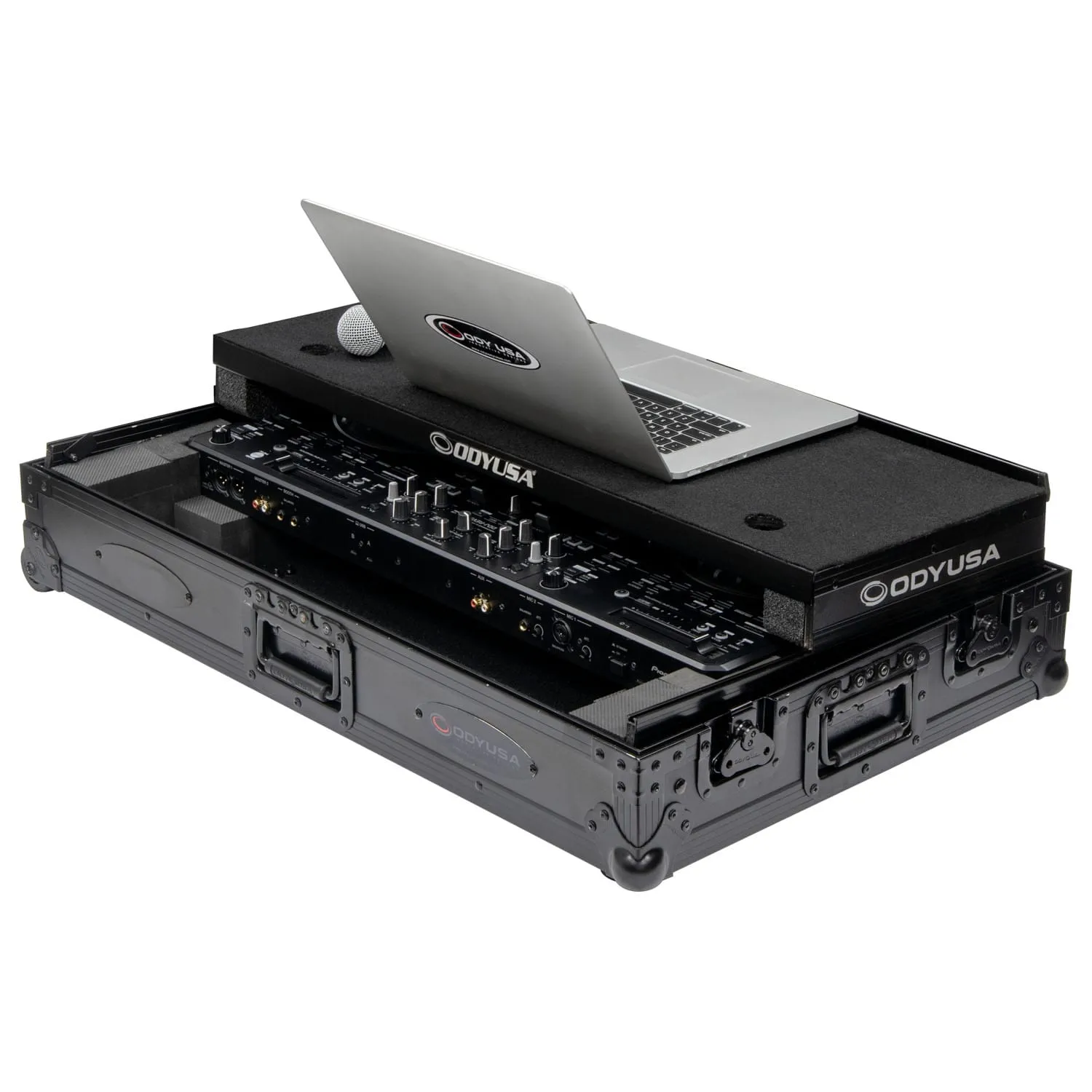 Odyssey Black Label DDJ-REV5 1U Flight Case with Glide Style Laptop Platform and Corner Wheels - Image 2