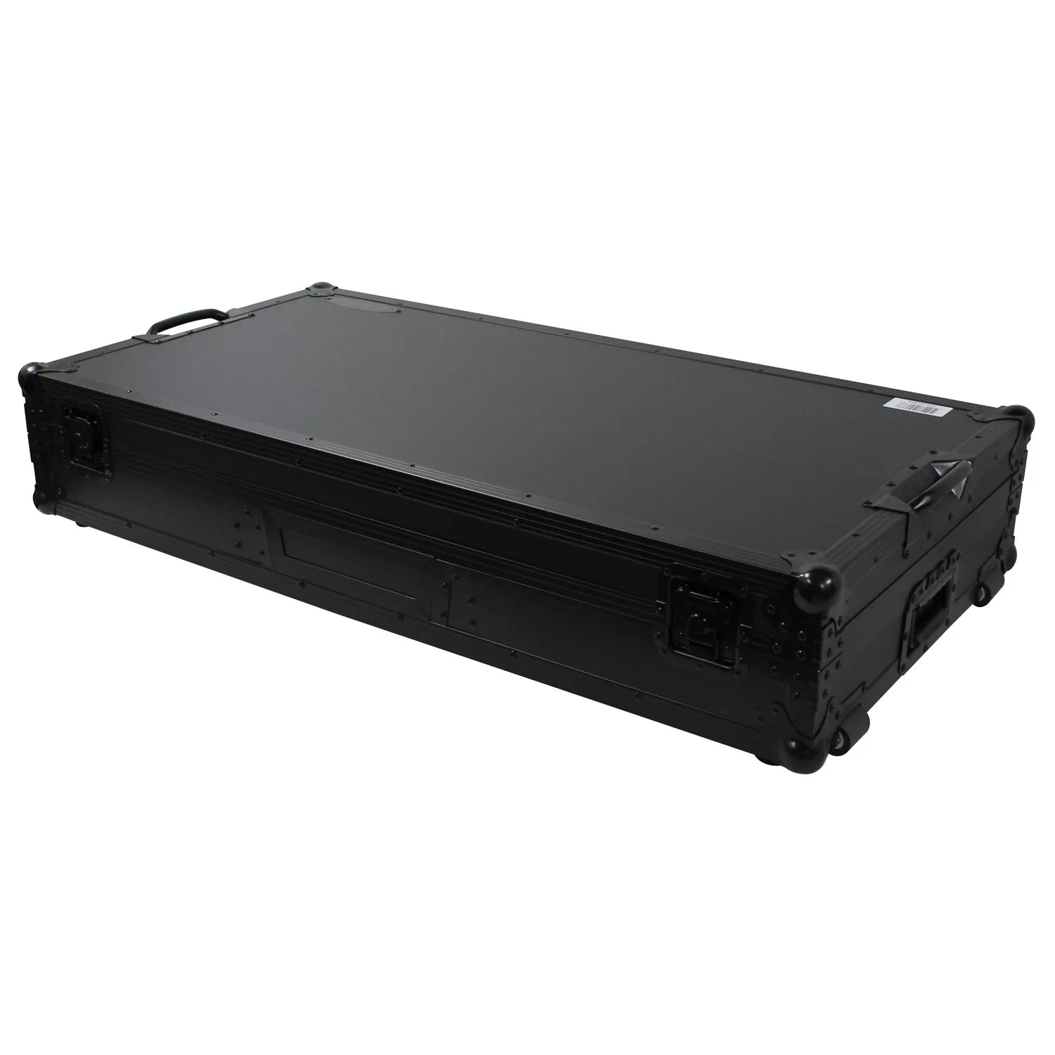 Black Low Profile 10" Format DJ Mixer and Two Battle Position Turntables Flight Coffin Case with Wheels and Glide Platform - Image 7
