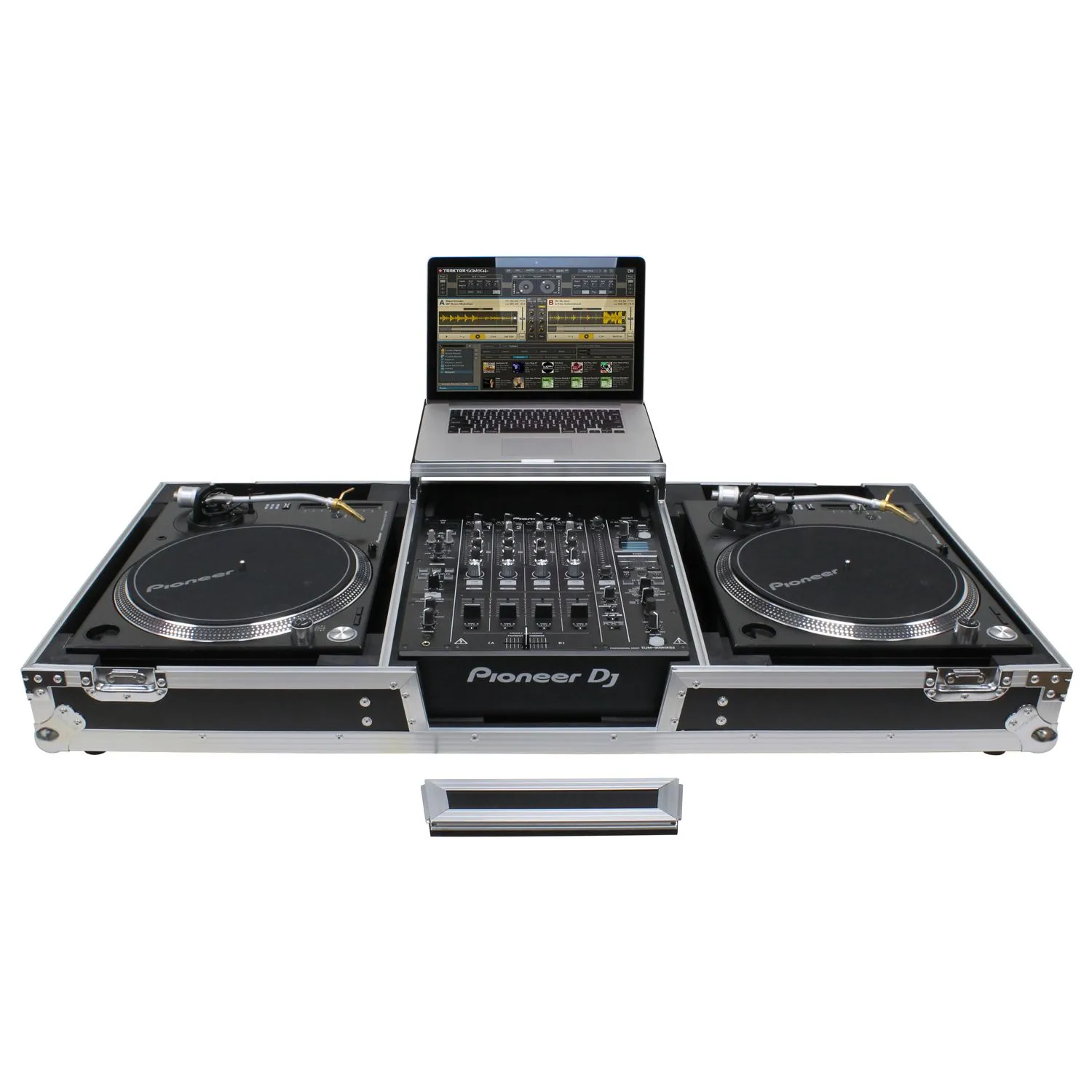 Low Profile 12" Format DJ Mixer and Two Battle Position Turntables Flight Coffin Case with Wheels and Glide Platform - Image 2