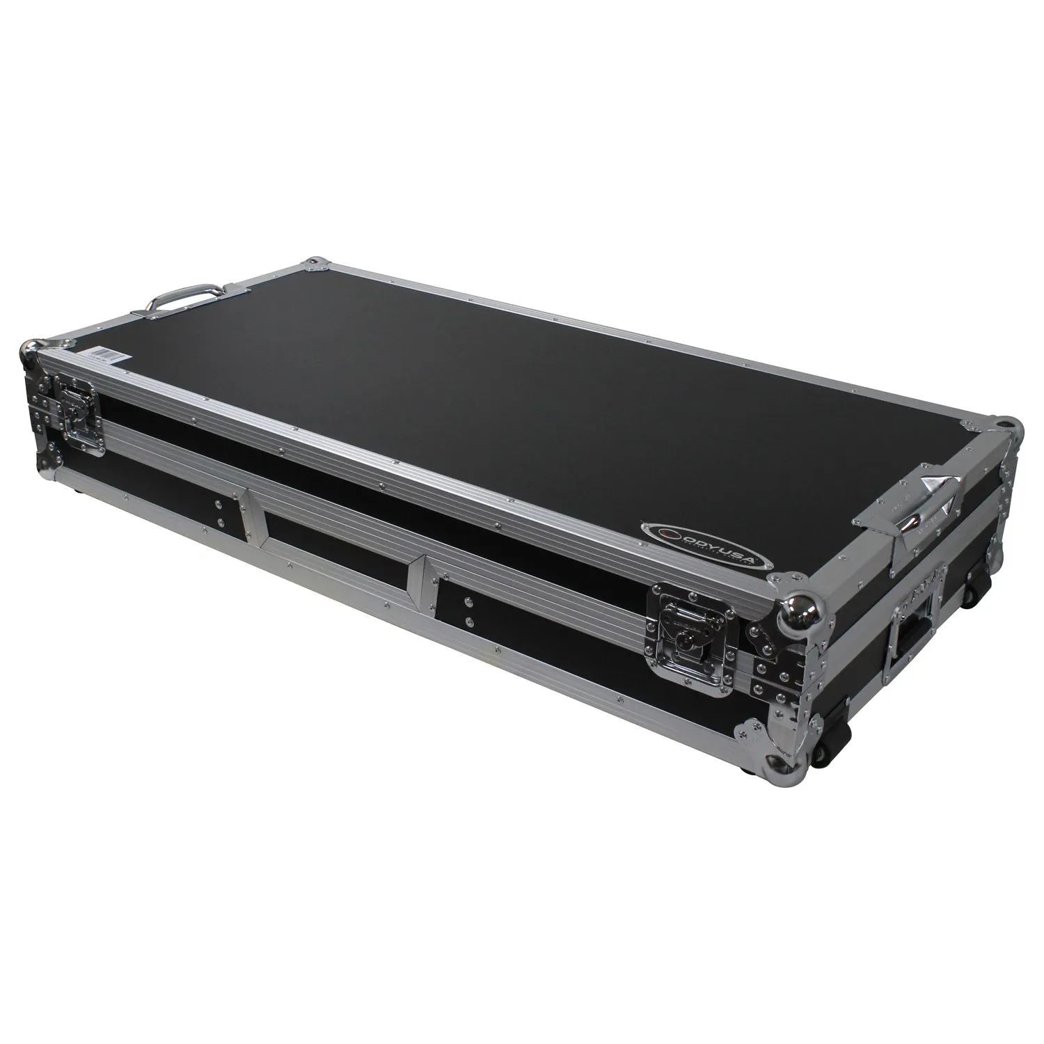 Low Profile 12" Format DJ Mixer and Two Battle Position Turntables Flight Coffin Case with Wheels and Glide Platform - Image 7