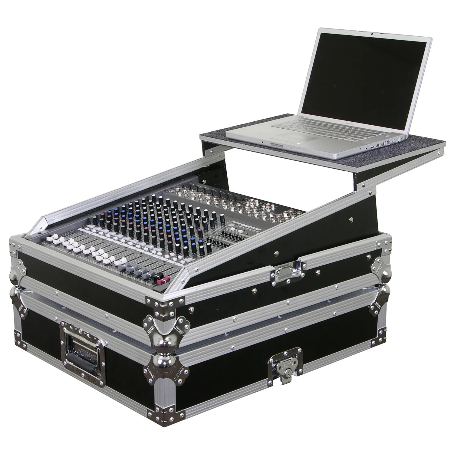 Universal 12U Rack Mountable Mixer Flight Case with Glide Platform