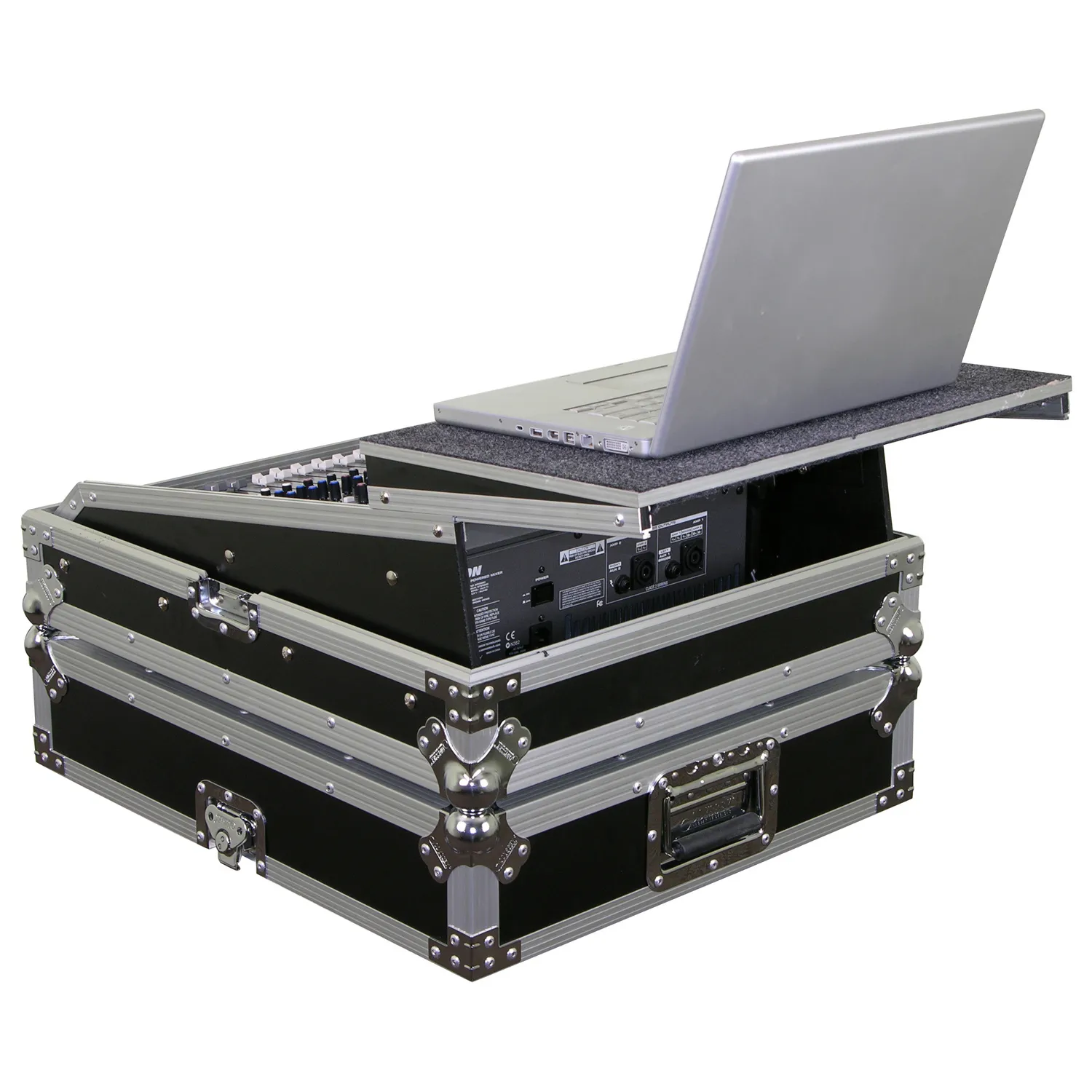 Universal 12U Rack Mountable Mixer Flight Case with Glide Platform
