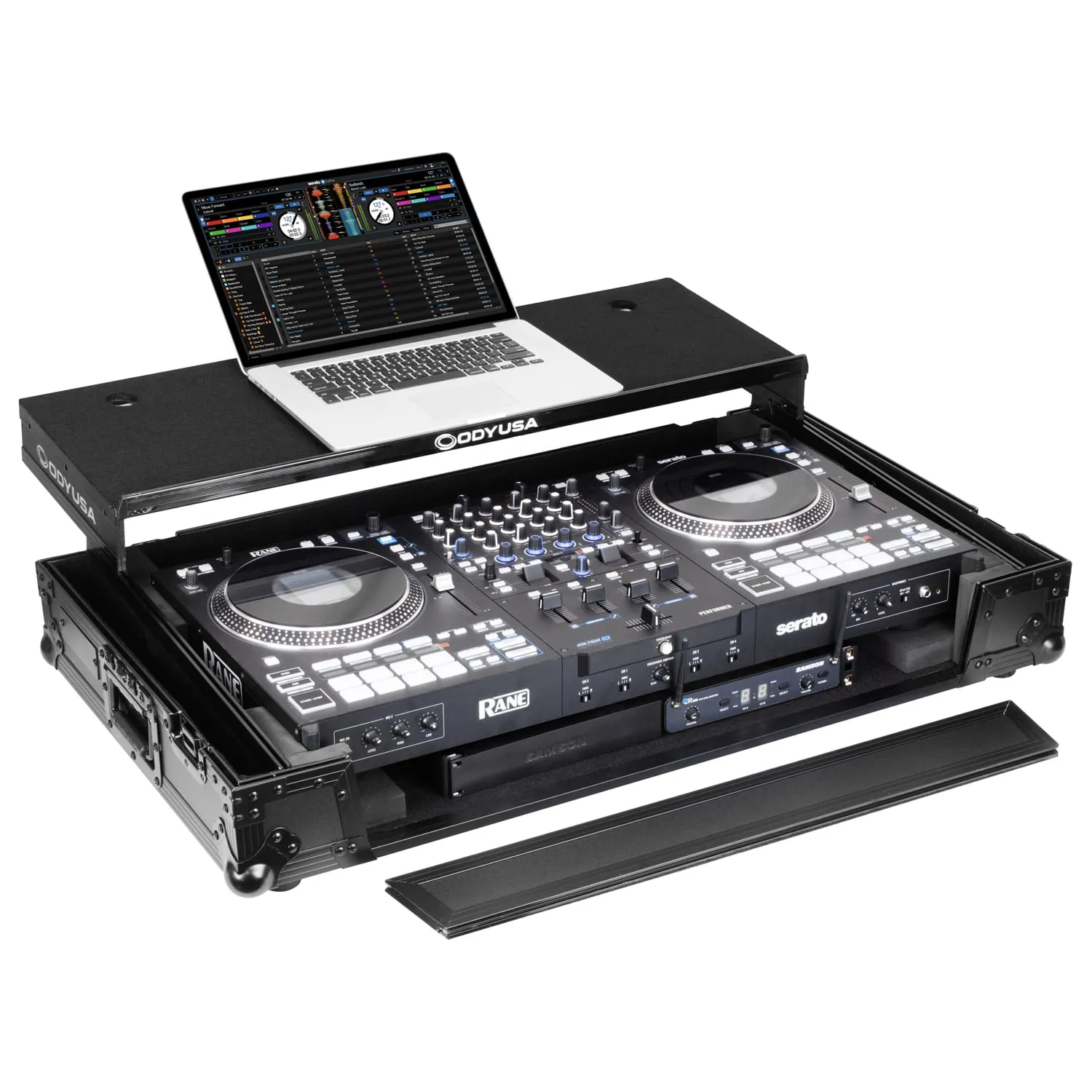 RANE PERFORMER Black Label 1U Flight Case with Glide Style Laptop Platform and Wheels - Image 3