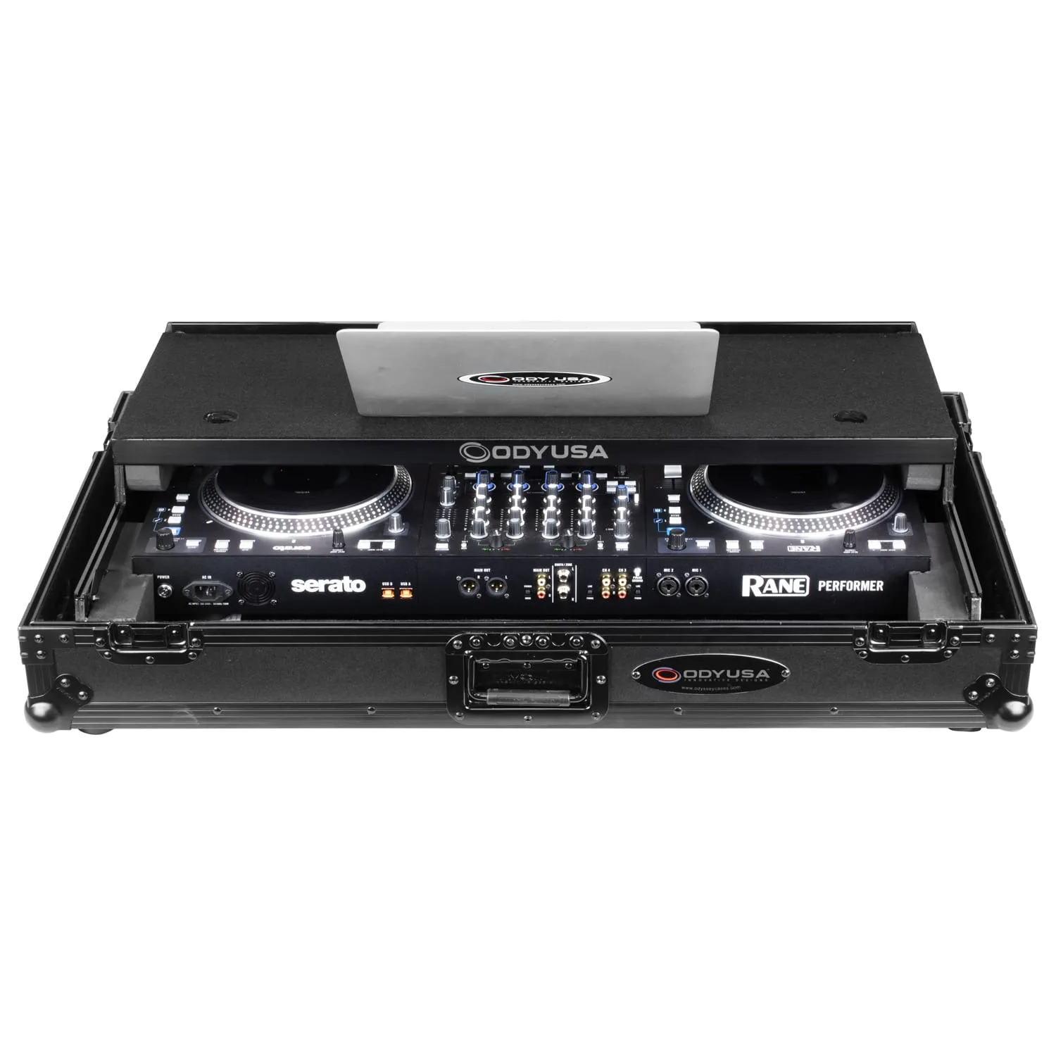 RANE PERFORMER Black Label 1U Flight Case with Glide Style Laptop Platform and Wheels - Image 4