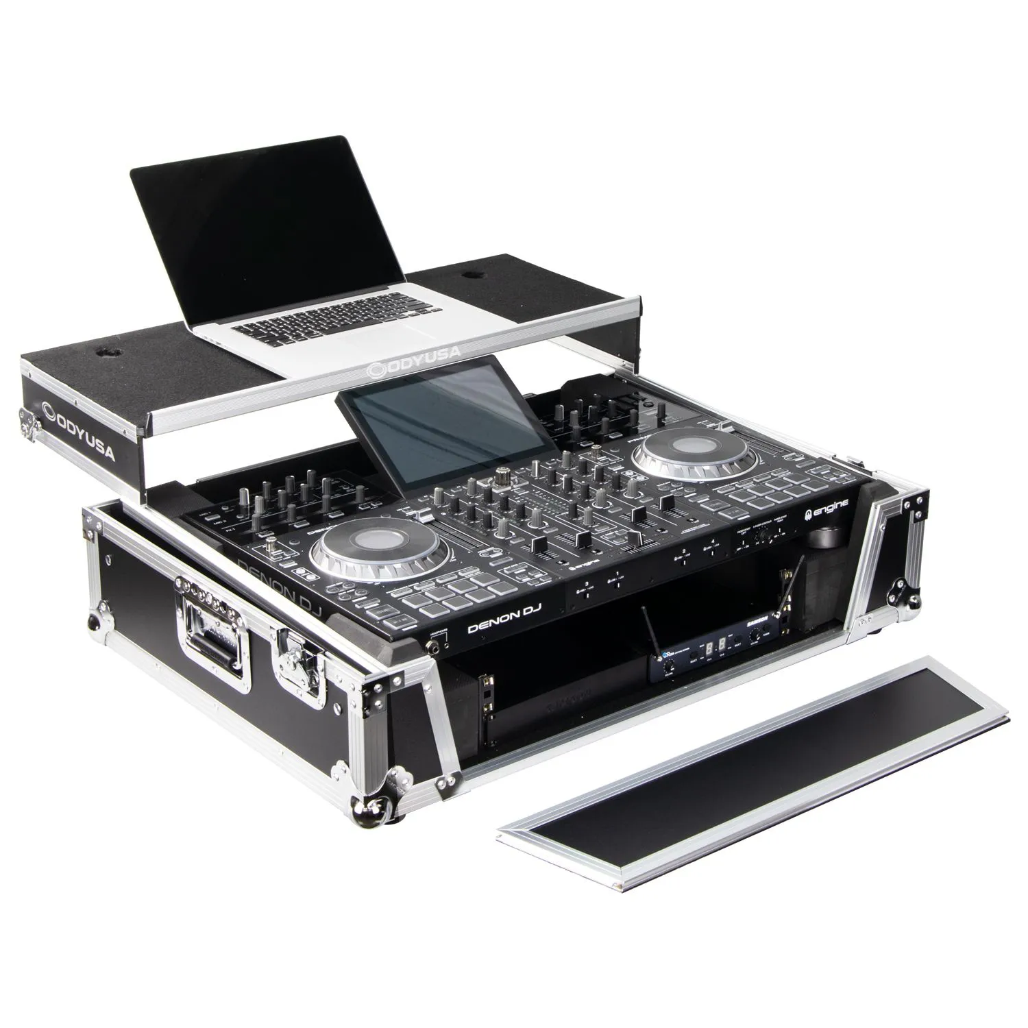 Denon Prime 4 / 4+ Flight Case with Patented Glide Laptop Platform and 2U Rack Space - Image 3