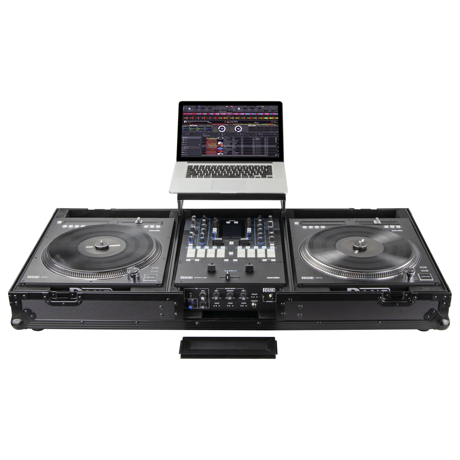 Black Low Profile Rane Twelve and Rane Seventy / Seventy-Two Coffin Flight Case with Glide Platform - Image 2