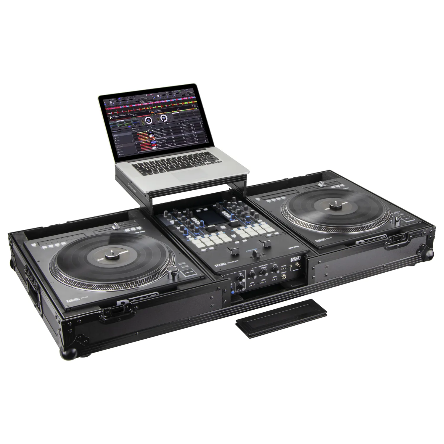 Black Low Profile Rane Twelve and Rane Seventy / Seventy-Two Coffin Flight Case with Glide Platform - Image 3