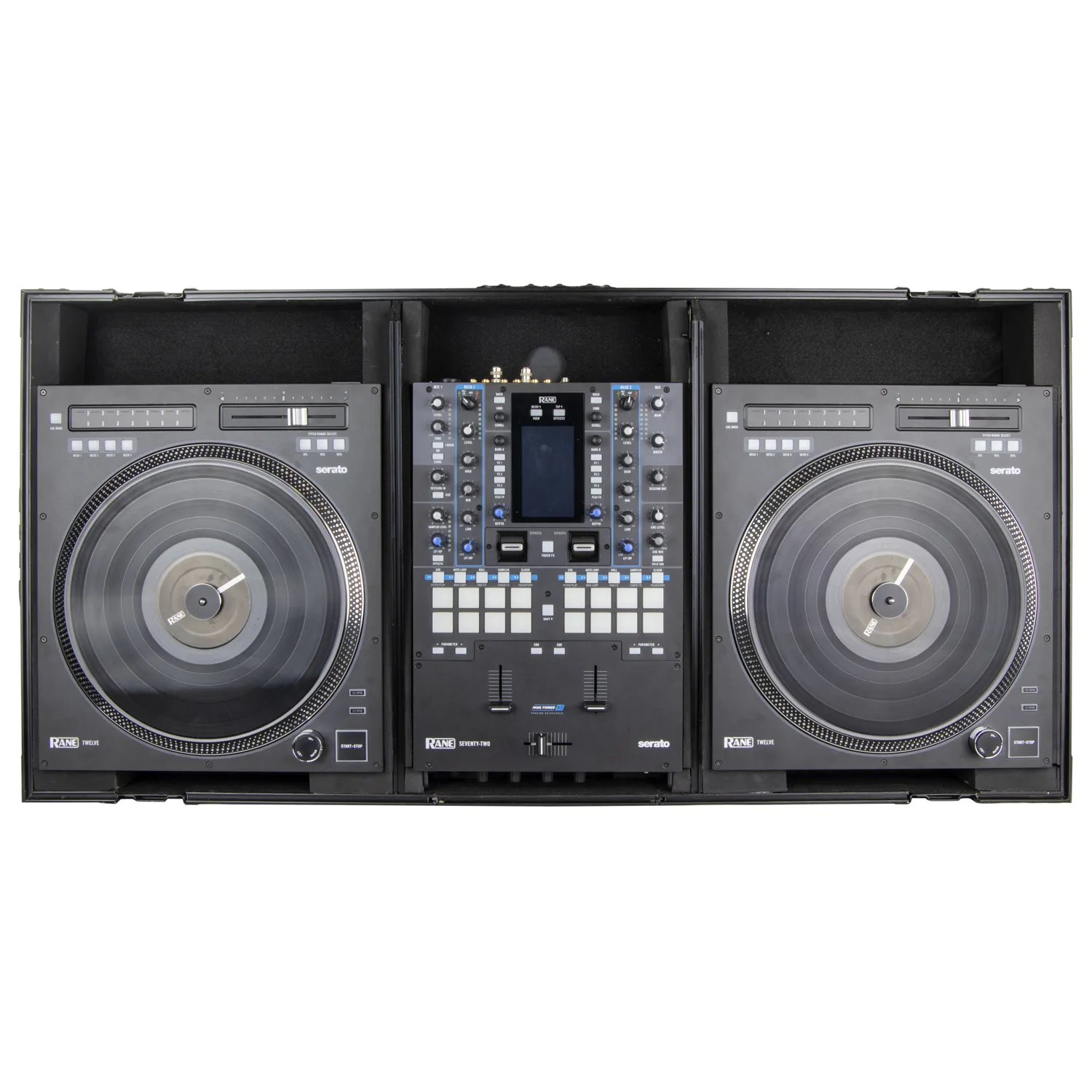 Black Low Profile Rane Twelve and Rane Seventy / Seventy-Two Coffin Flight Case with Glide Platform - Image 5