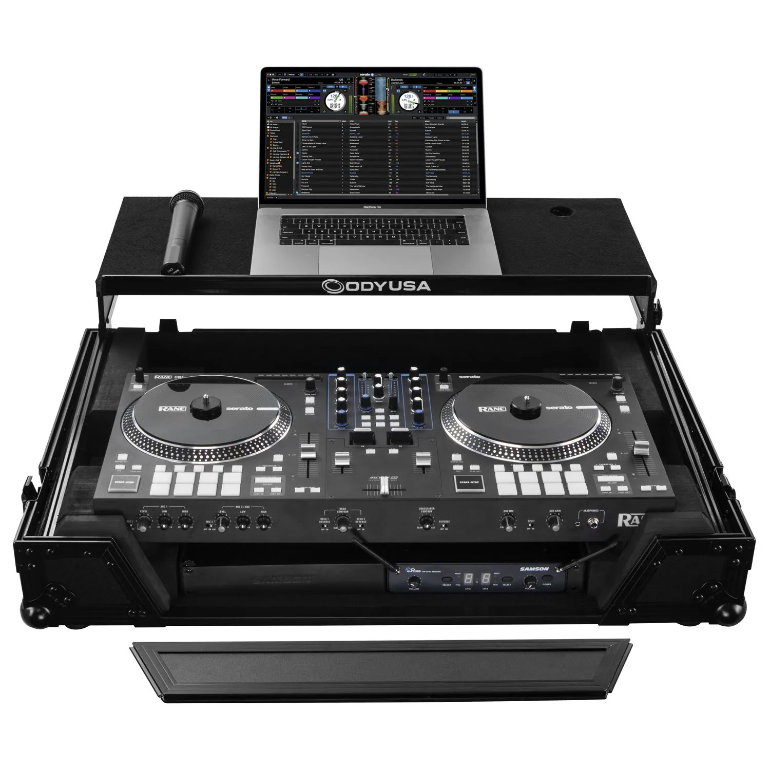 RANE ONE MKII / RANE ONEFlight Case in Black with 1U Rack Space and Glide Platform - Image 2