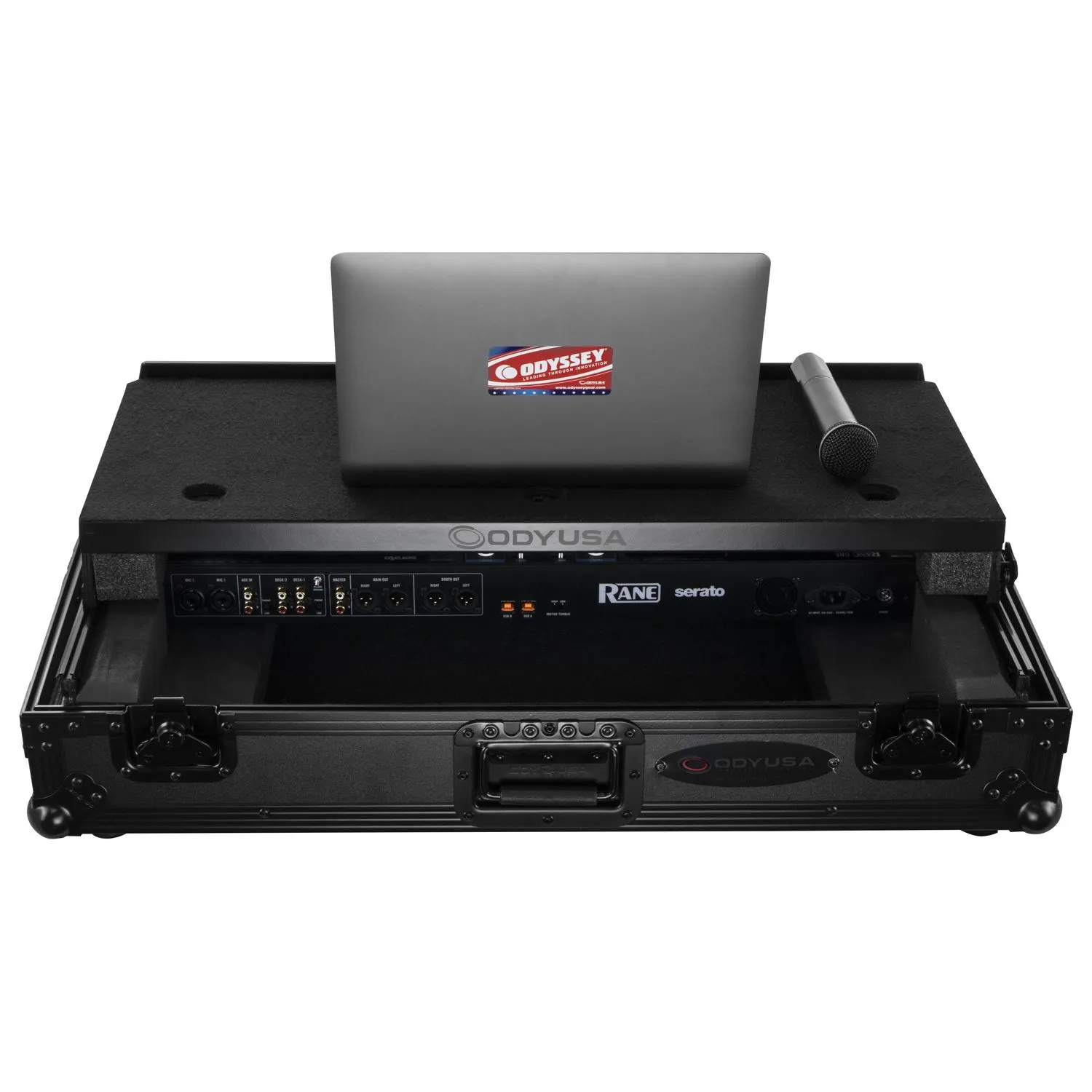 RANE ONE MKII / RANE ONEFlight Case in Black with 1U Rack Space and Glide Platform - Image 4