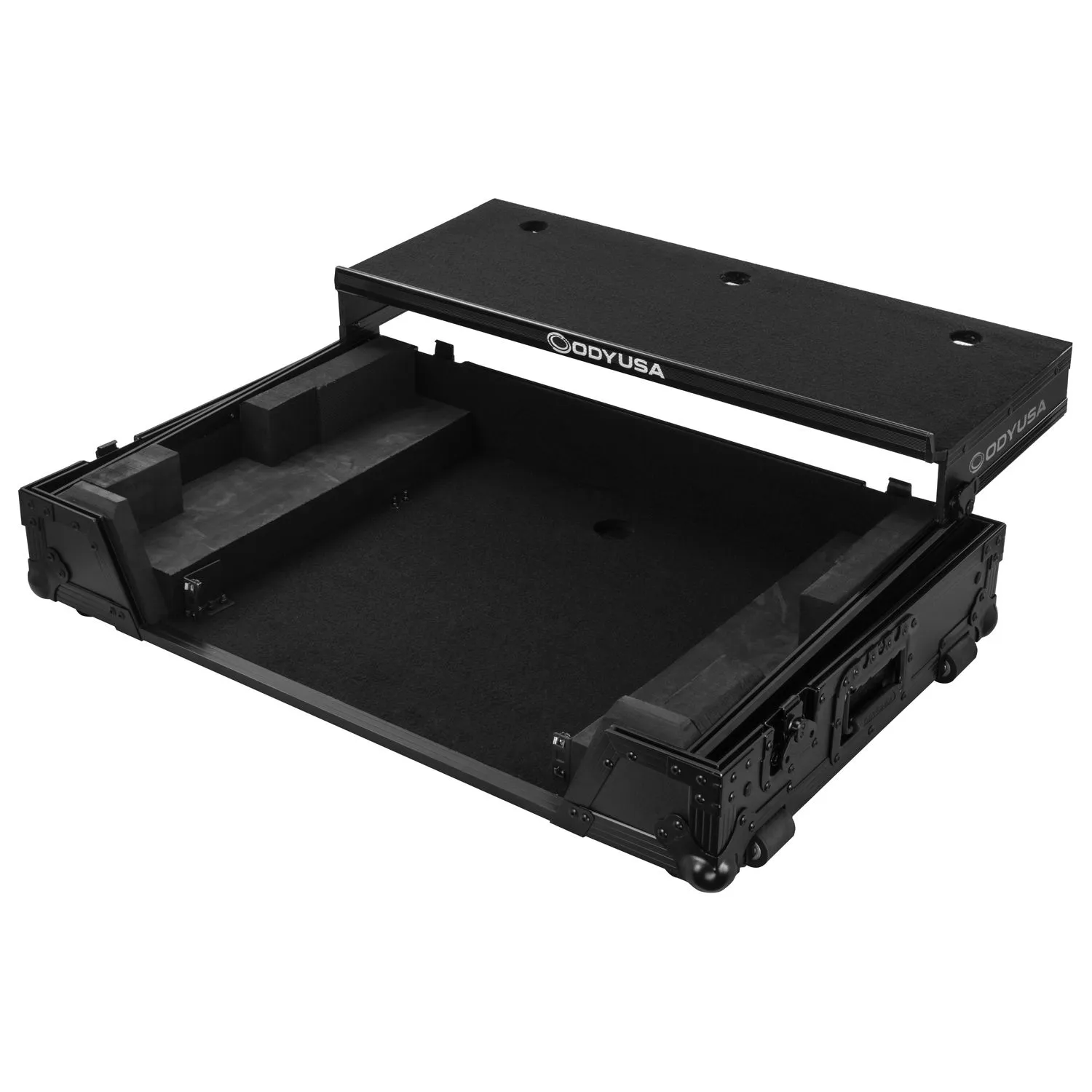 RANE ONE MKII / RANE ONEFlight Case in Black with 1U Rack Space and Glide Platform - Image 7