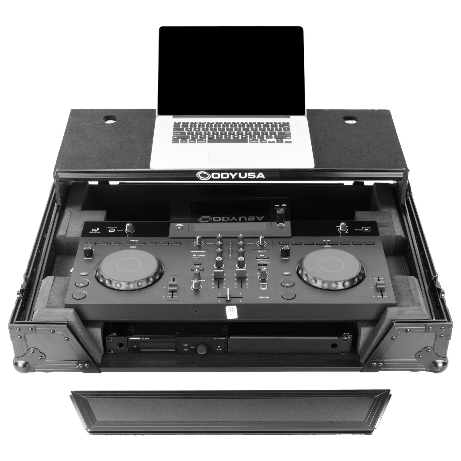 AlphaTheta XDJ-AN Black Label 1U Flight Case with Glide Style Laptop Platform - Image 2