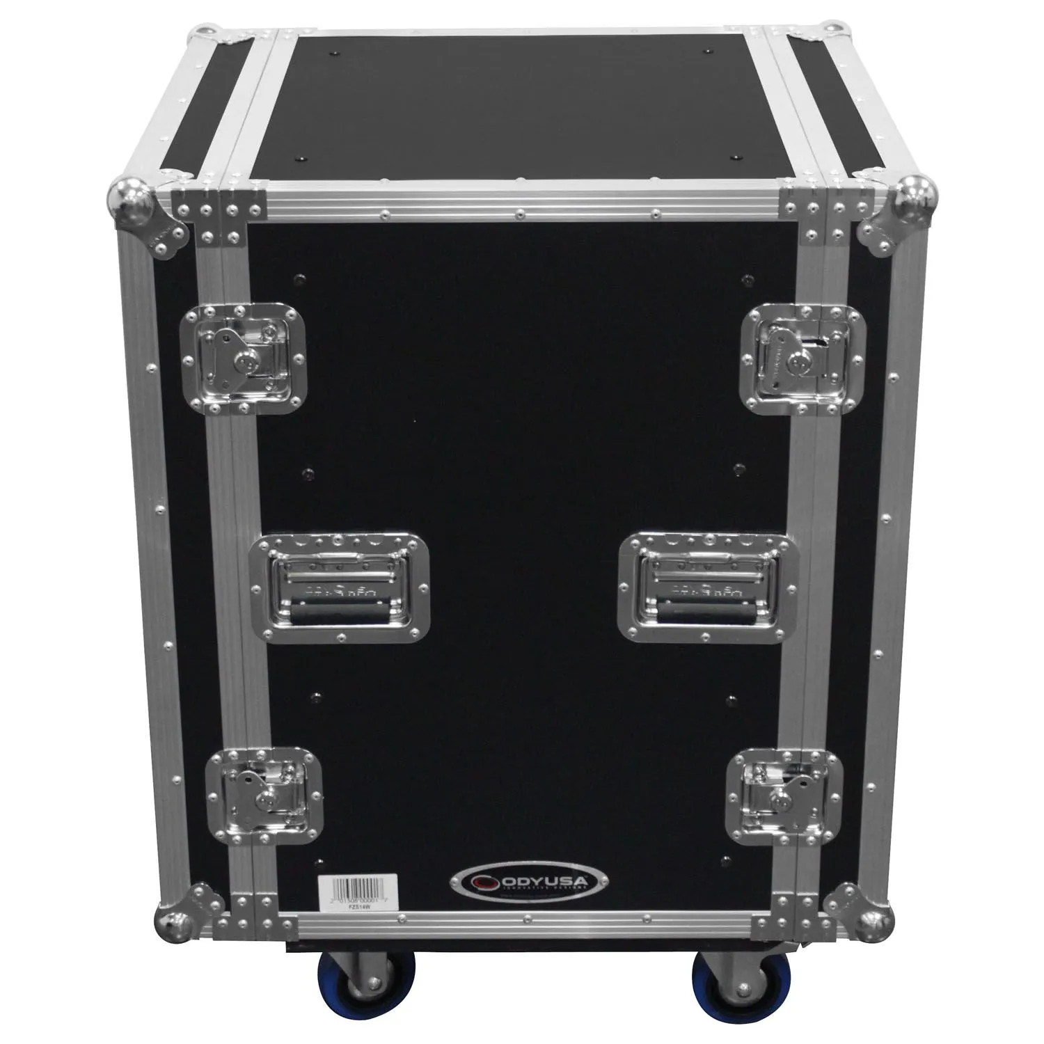 14U Shock Mount Rack Flight Case with Wheels - Image 2