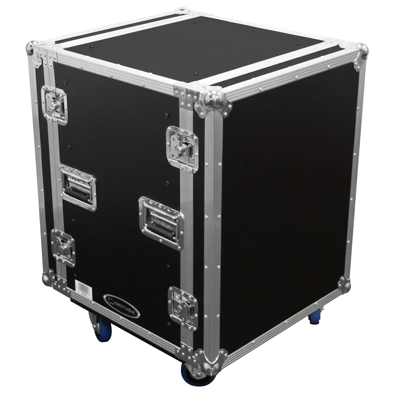 14U Shock Mount Rack Flight Case with Wheels - Image 3