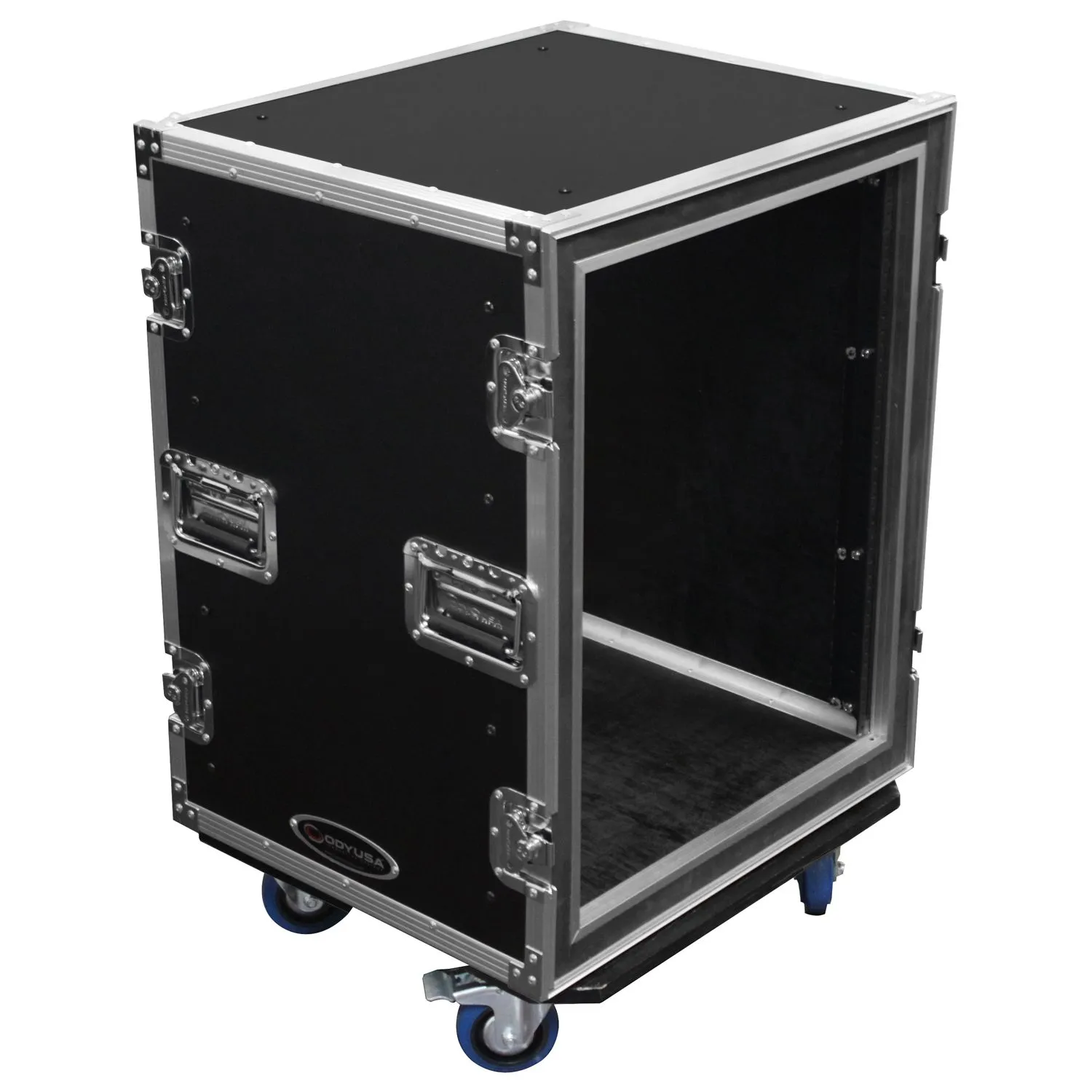14U Shock Mount Rack Flight Case with Wheels - Image 6