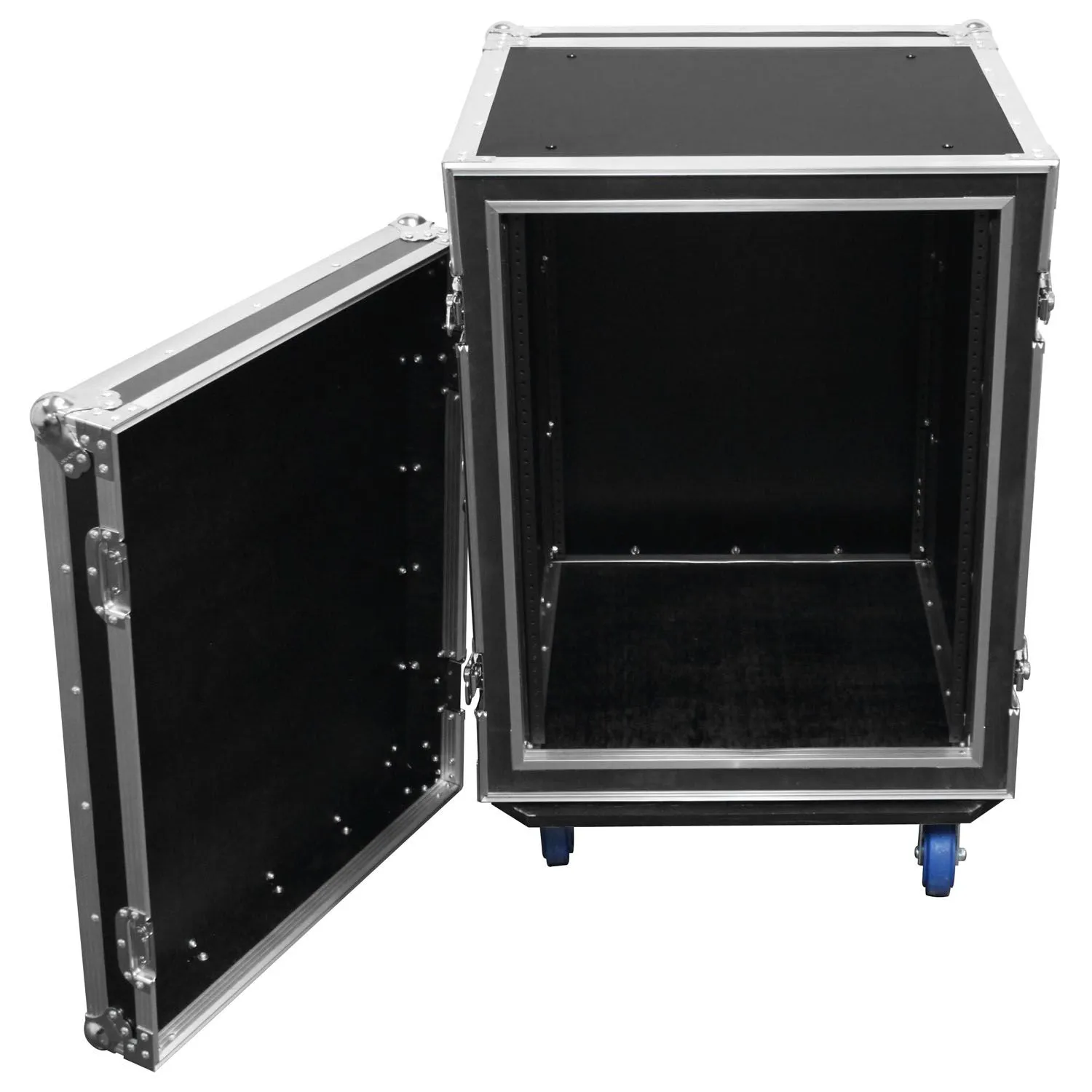 14U Shock Mount Rack Flight Case with Wheels - Image 7