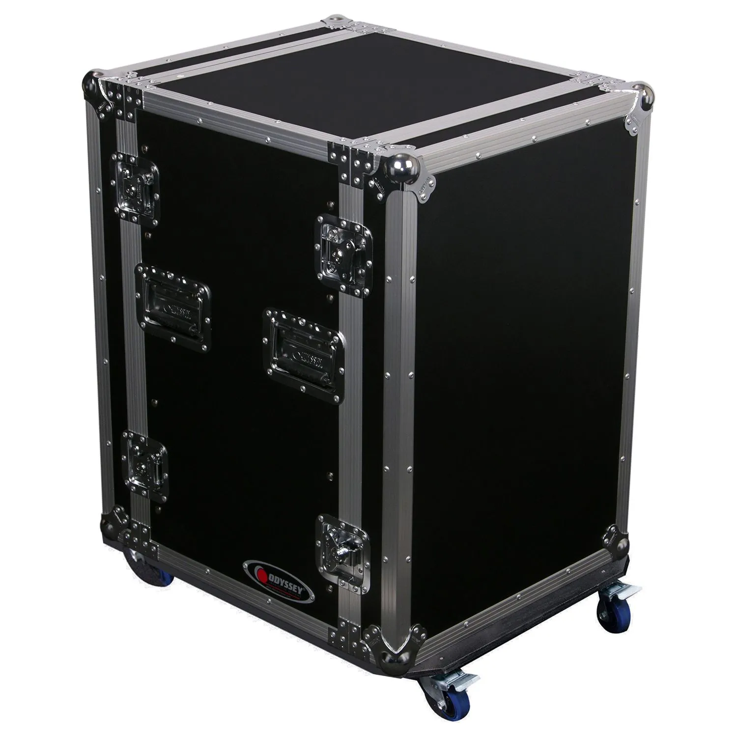16U Space Saver Pro Amp Rack Flight Case with Wheels - Image 2