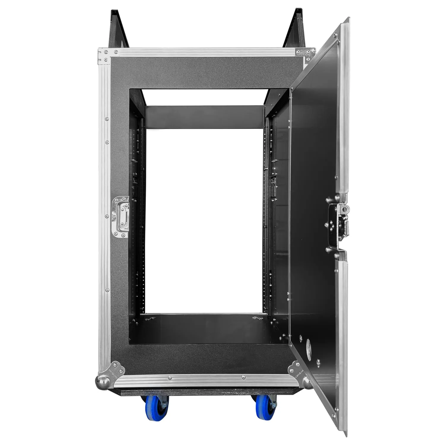 Odyssey 13U Top Slanted 16U Bottom Vertical Pro Combo Rack with Side Table and Casters (Tall Cover) - Image 6