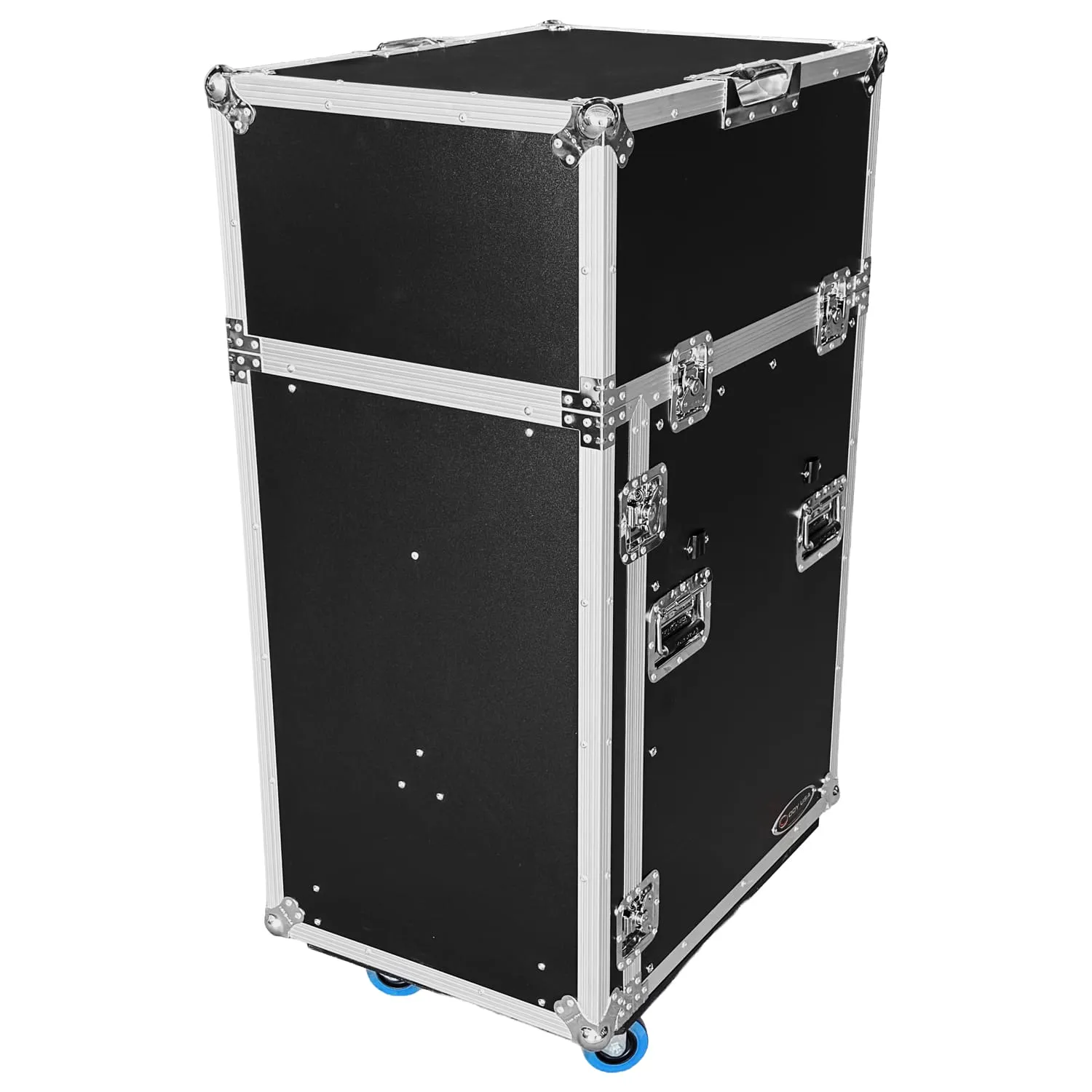 Odyssey 13U Top Slanted 16U Bottom Vertical Pro Combo Rack with Side Table and Casters (Tall Cover) - Image 9