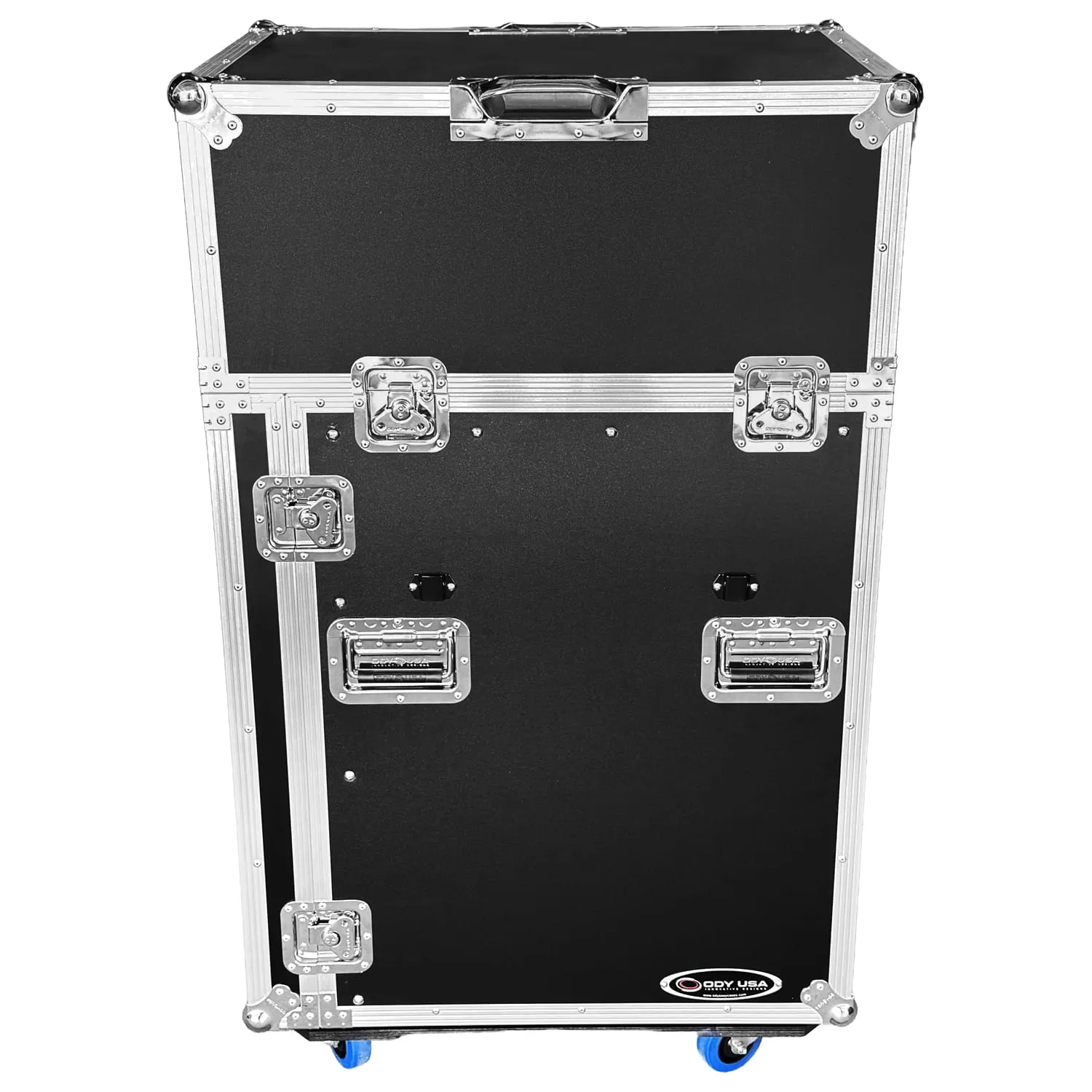 Odyssey 13U Top Slanted 16U Bottom Vertical Pro Combo Rack with Side Table and Casters (Tall Cover) - Image 12