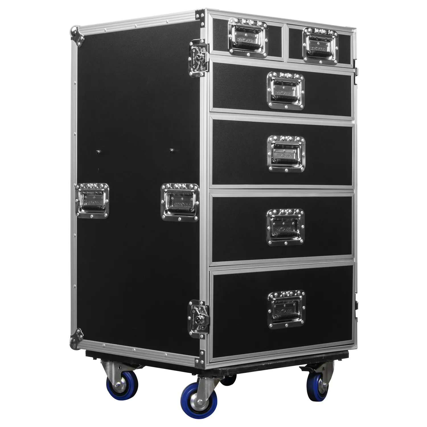 Deluxe Six Drawer Workbox Tour Flight Case with Casters and Side Table - Image 4