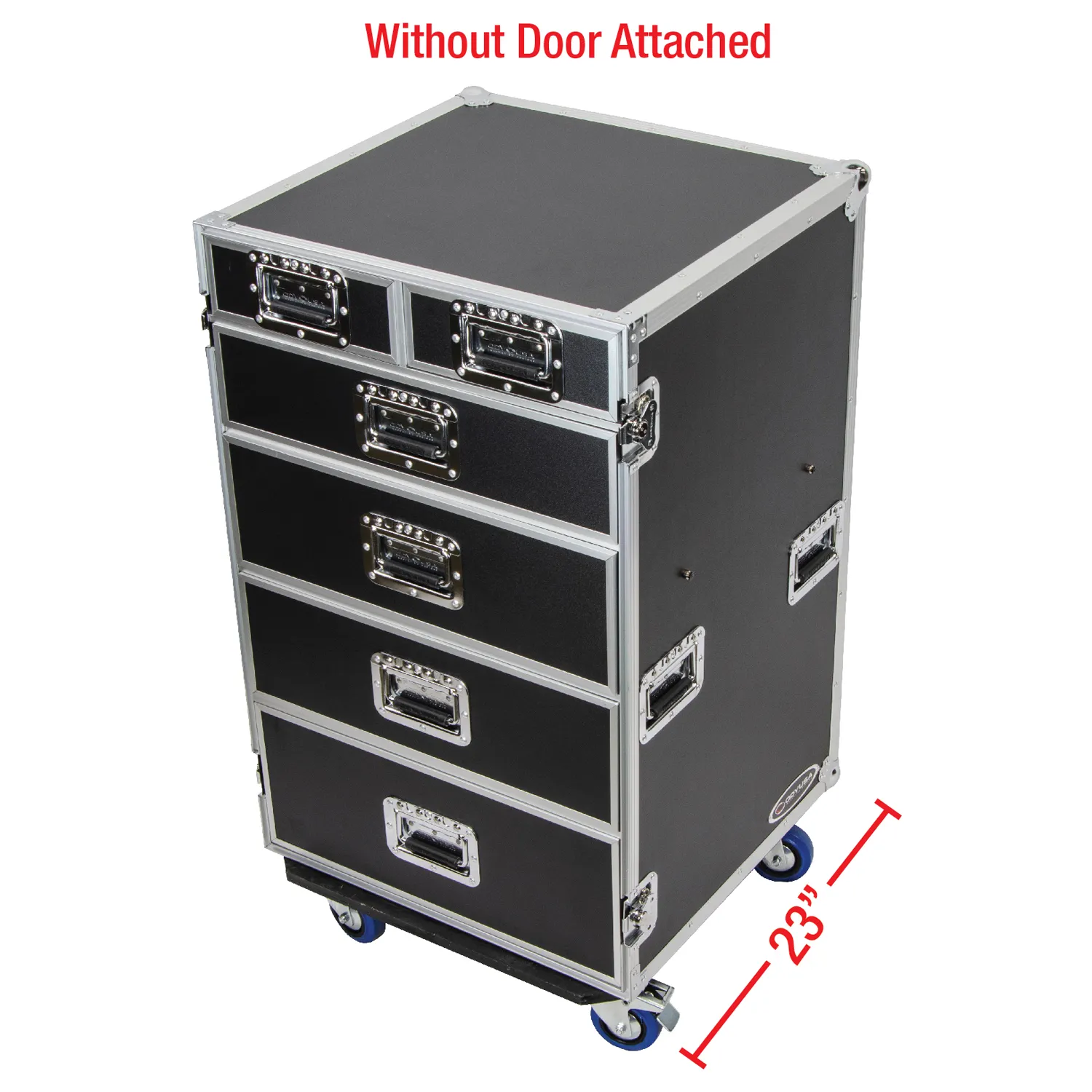 Deluxe Six Drawer Workbox Tour Flight Case with Casters and Side Table - Image 13