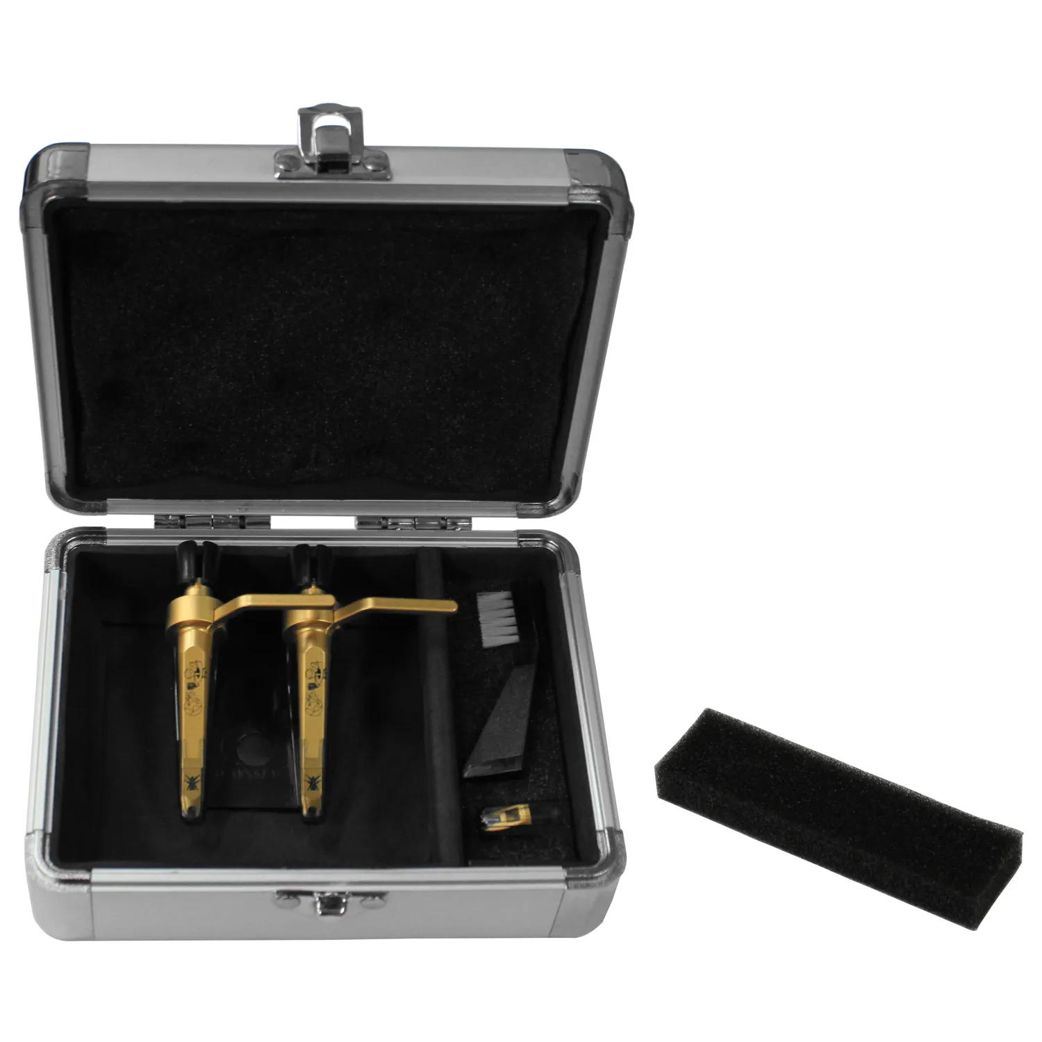 KROM Series Silver Diamond PRO2 Case for Two Turntable Needle Cartridges - Image 2