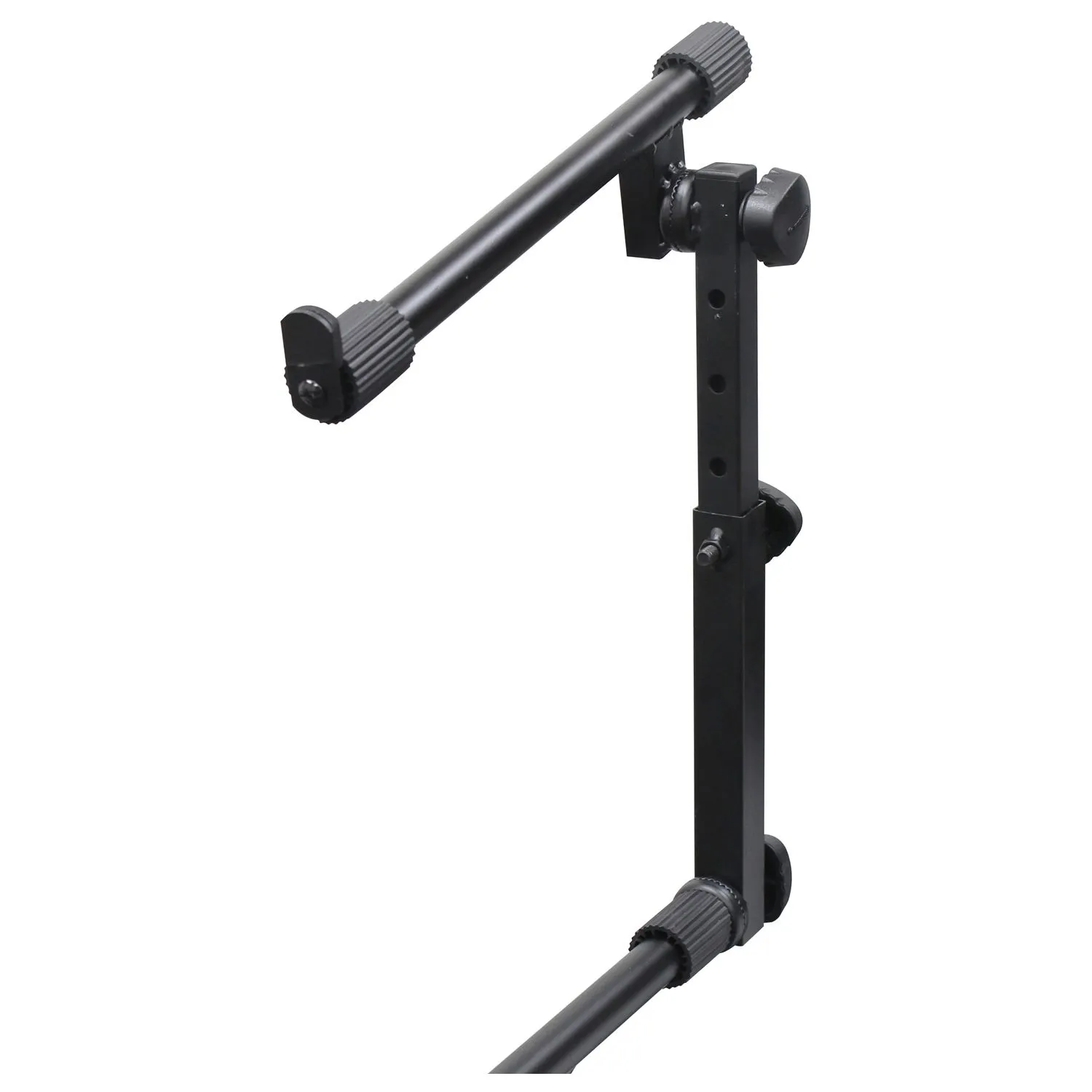 Black Two Tier X-Stand with Mic Boom and Top Shelf - Image 6