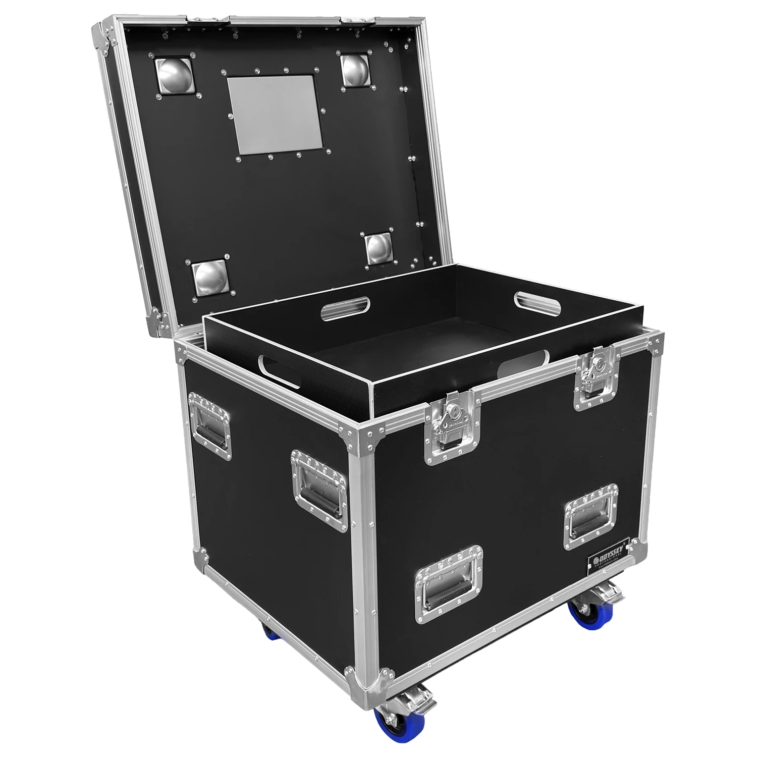 Odyssey Professional 30" x 22" x 30" Black Hex Board Utility Tour Trunk Case with Caster Wheels - Image 4