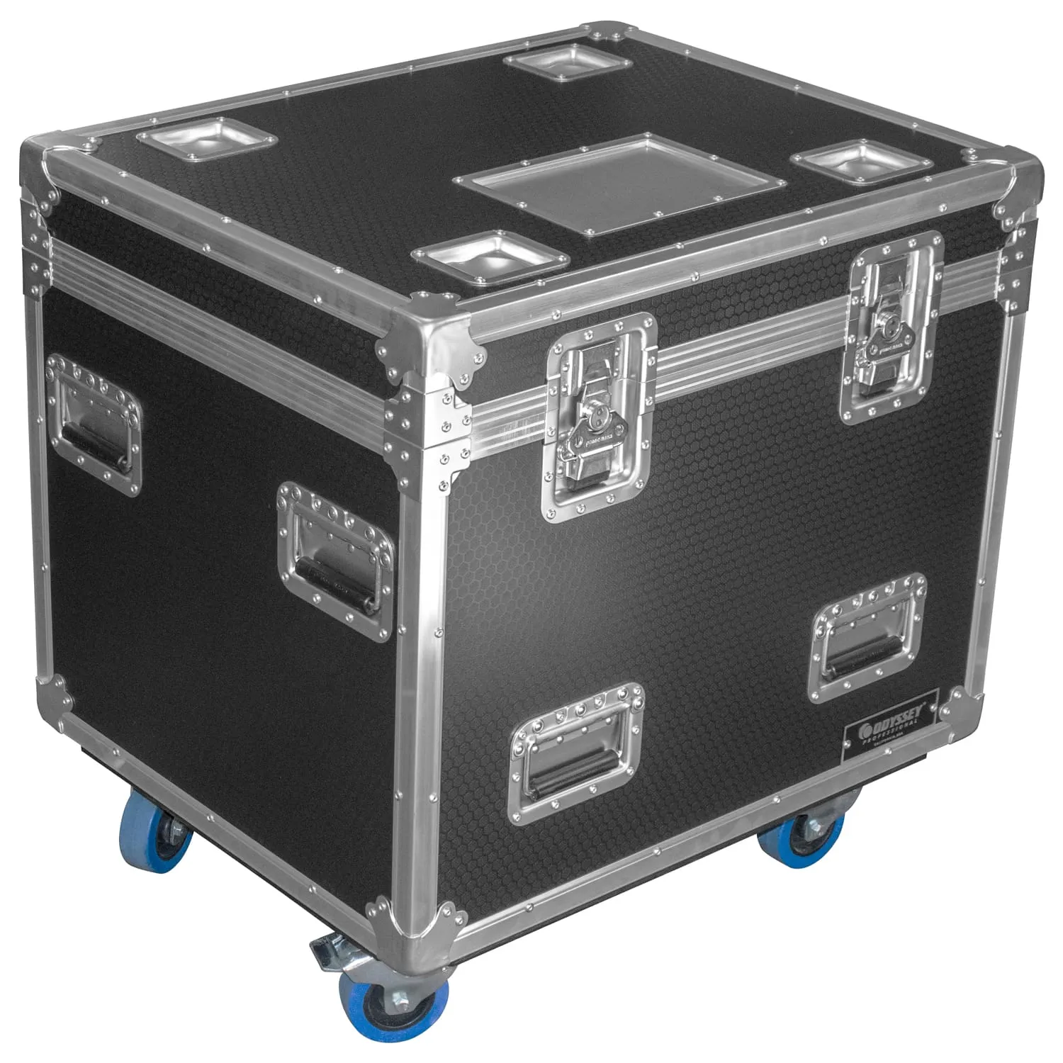 Odyssey Professional 30" x 24" x 30" Black Hex Board Utility Tour Trunk Case with Caster Wheels - Image 3