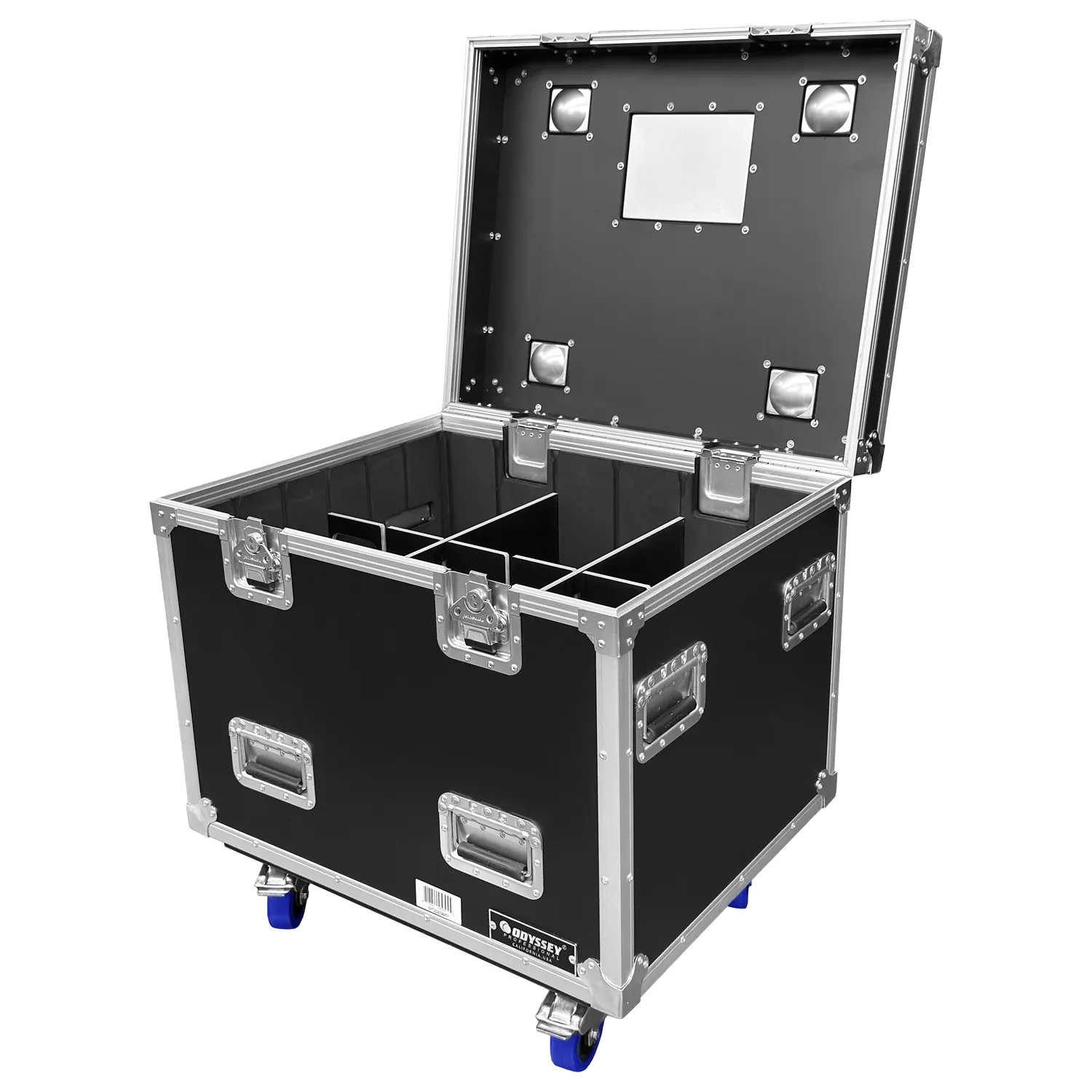 Odyssey Professional 30" x 24" x 30" Black Hex Board Utility Tour Trunk Case with Caster Wheels - Image 5
