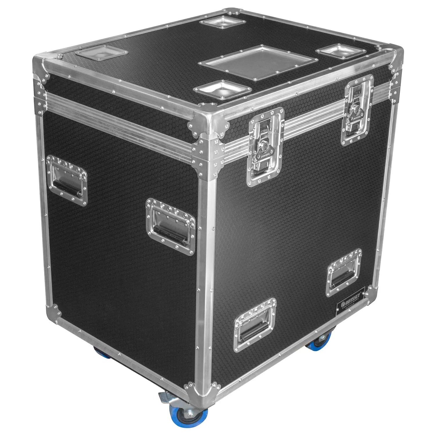 Odyssey Professional 30" x 24" x 36" Black Hex Board Utility Tour Trunk Case with Caster Wheels - Image 3