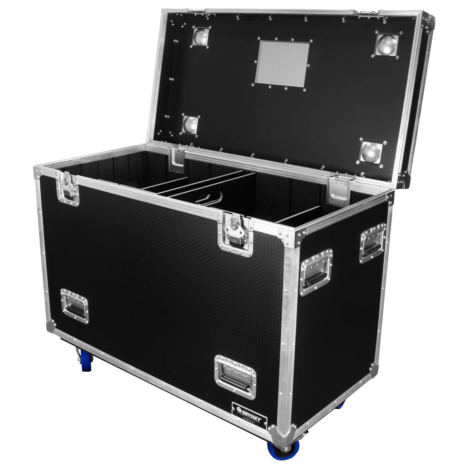 Odyssey Professional 45" x 22" x 36" Black Hex Board Utility Tour Trunk Case with Caster Wheels - Image 2