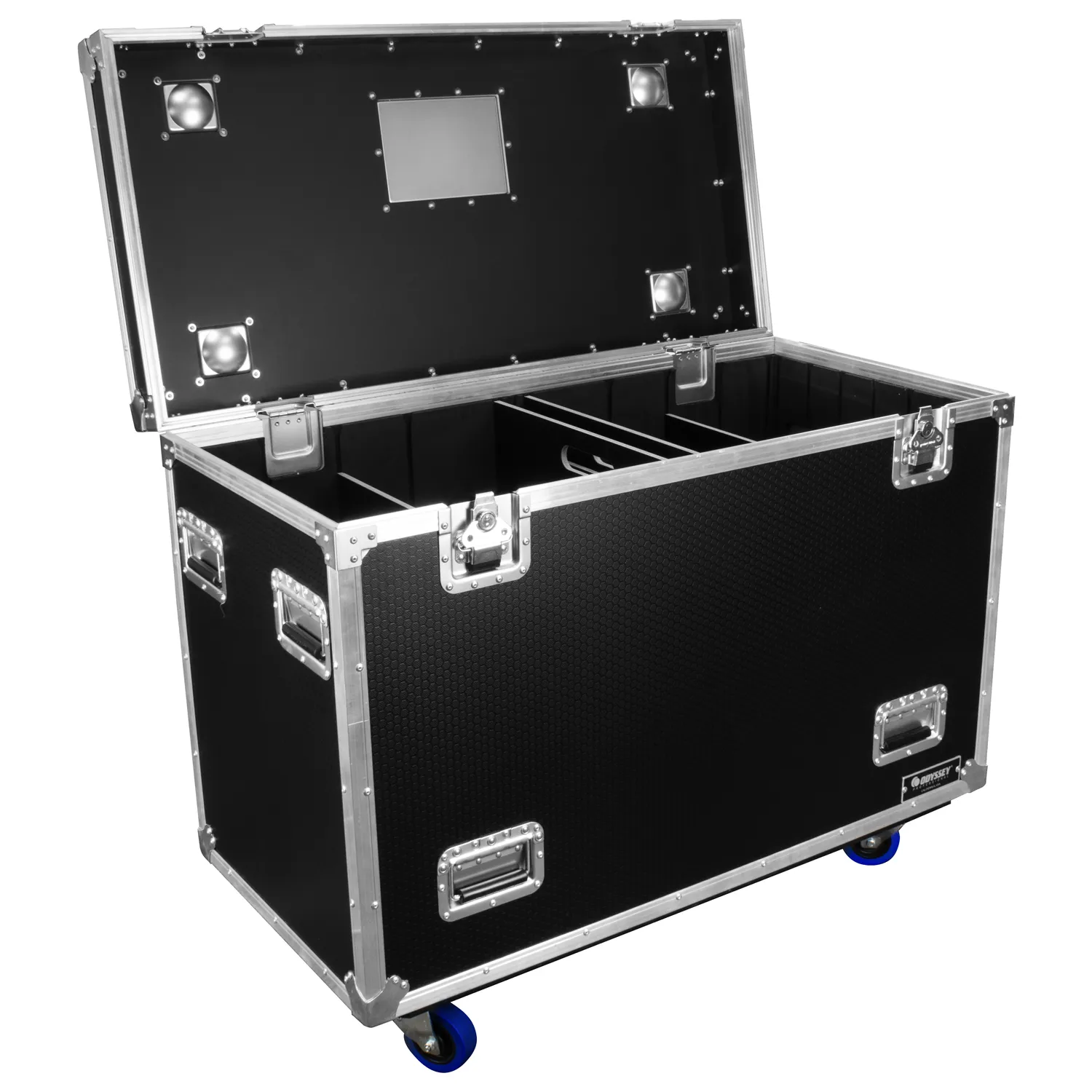 Odyssey Professional 45" x 22" x 36" Black Hex Board Utility Tour Trunk Case with Caster Wheels - Image 4